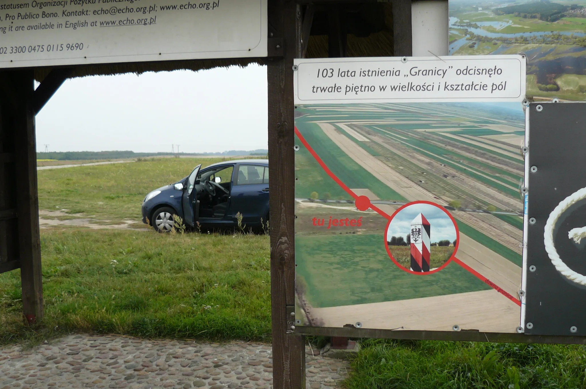 Photo showing: Borzykowo, former state border Prussia/Russia.