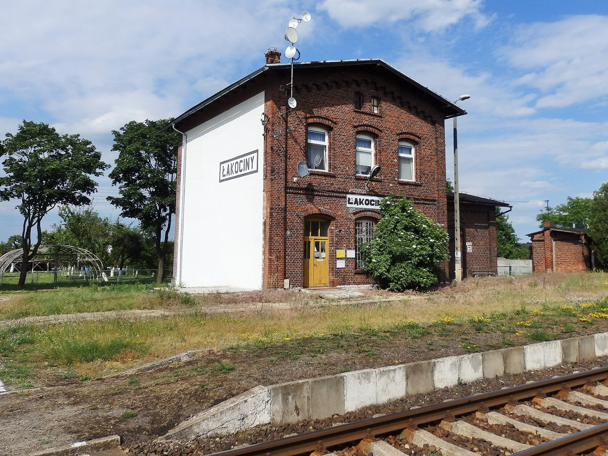 Photo showing: Stacja kolejowa w Łąkocinach