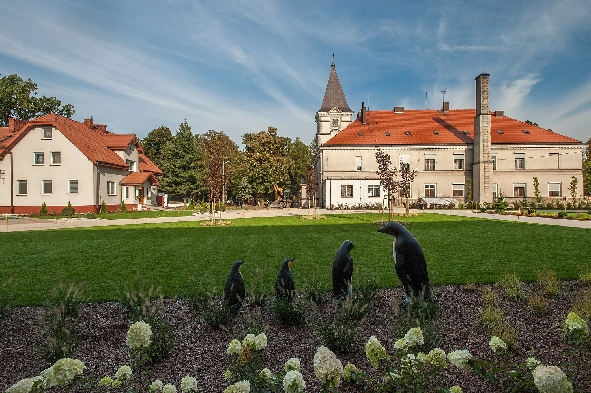 Photo showing: Dom Chłopaków w Broniszewicach. Widok na pałac i klasztor