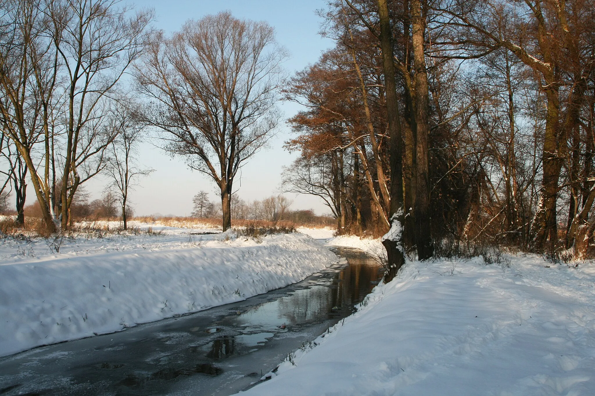 Photo showing: Strumień Junikowski zimą