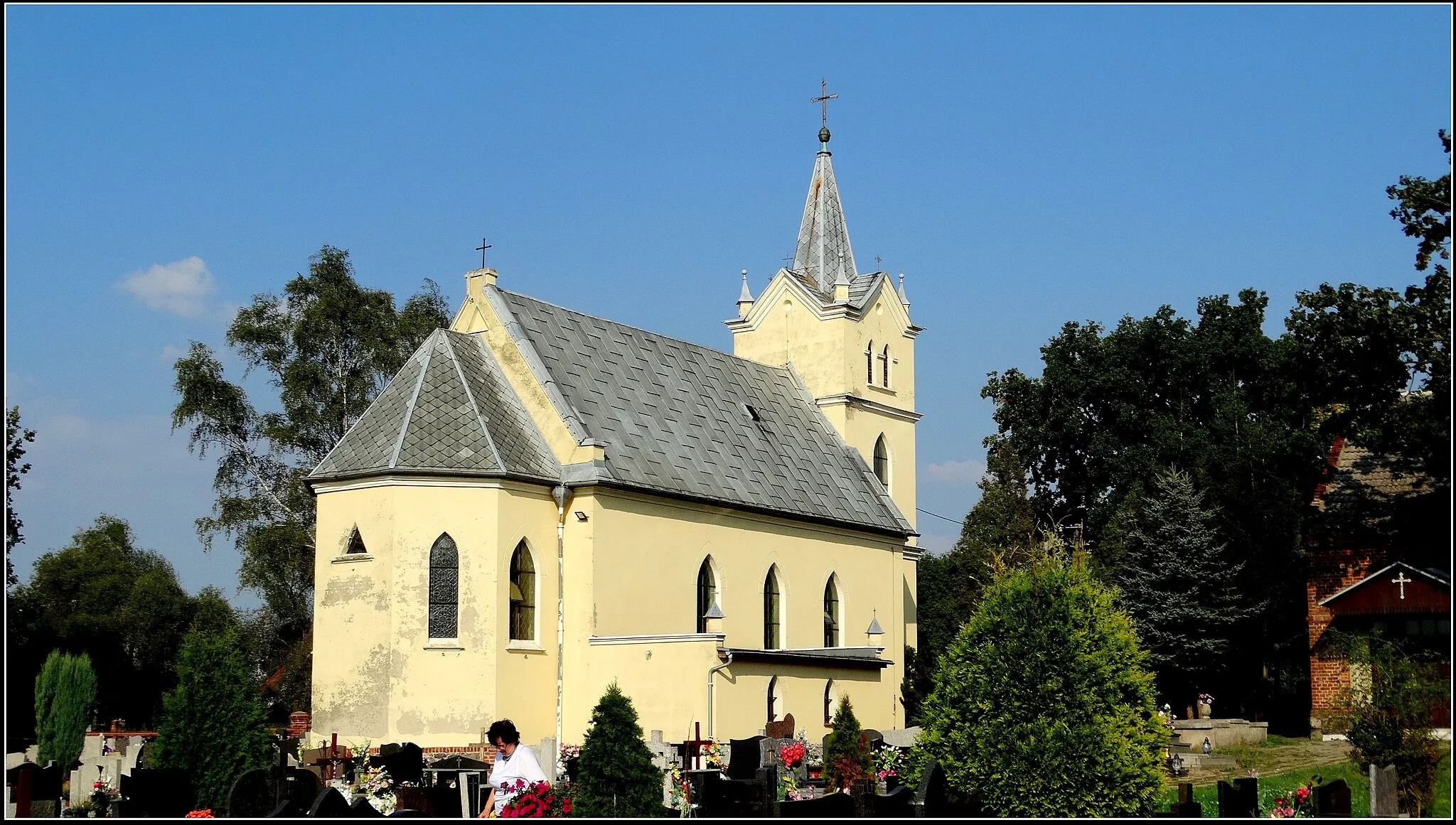 Photo showing: Stare Bojanowo, church couples. P.W. St. Bartholomew, 1849, 1900, neo-Gothic style (elew.płd. - West.) / Gm. Śmigiel / pow. kościański / province. Greater