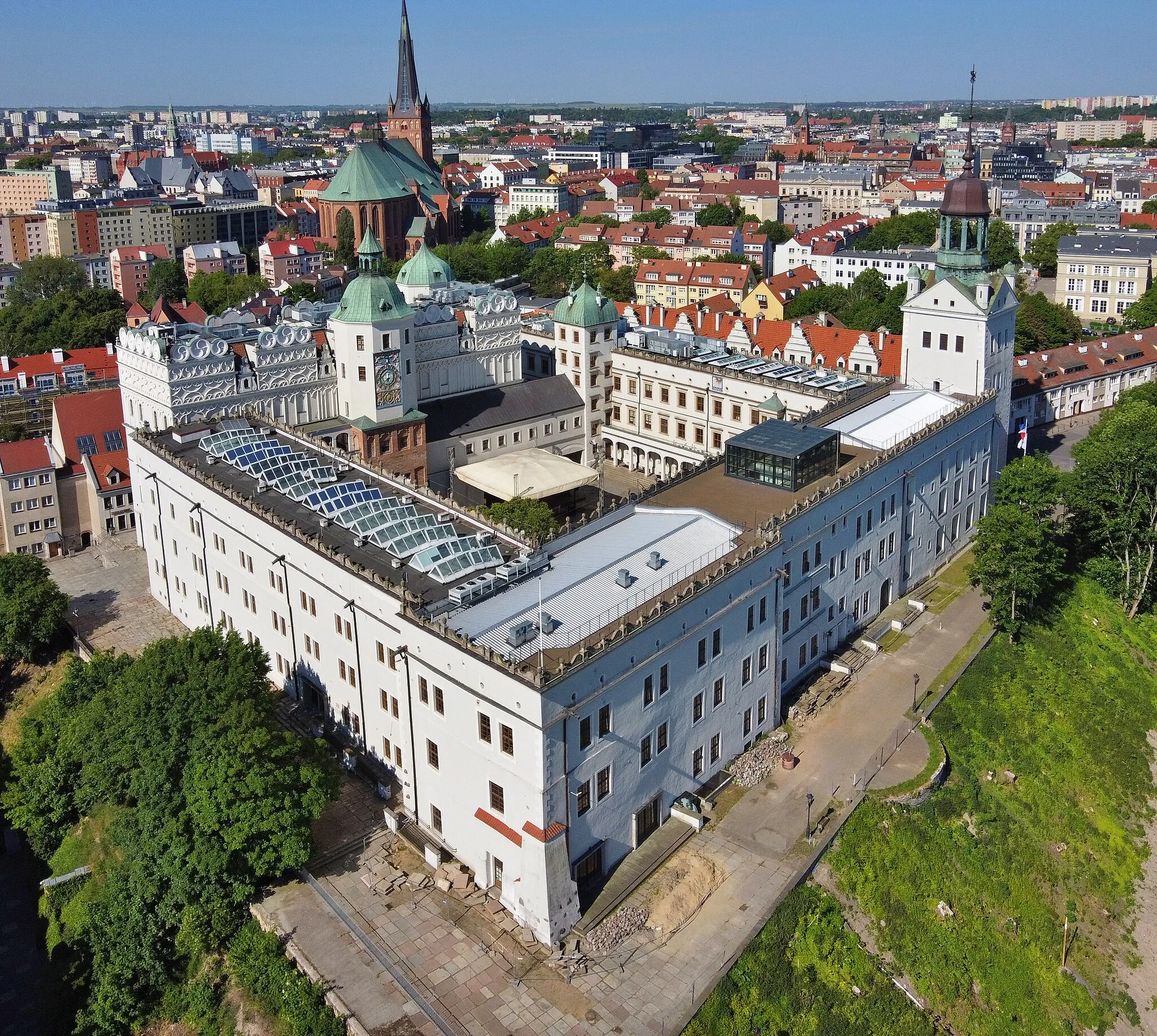 Photo showing: Zamek Książąt Pomorskich w Szczecinie (widok z lotu ptaka od północnego-wschodu)