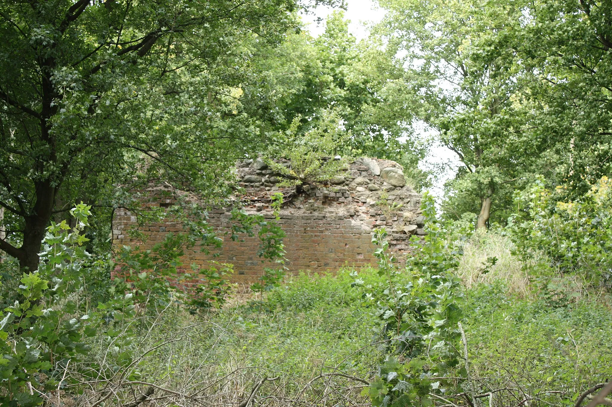 Photo showing: Kościół /relikty murów w Strzeżenicach