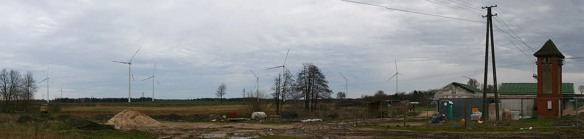 Photo showing: Farma wiatrowa w miejscowości Myślino