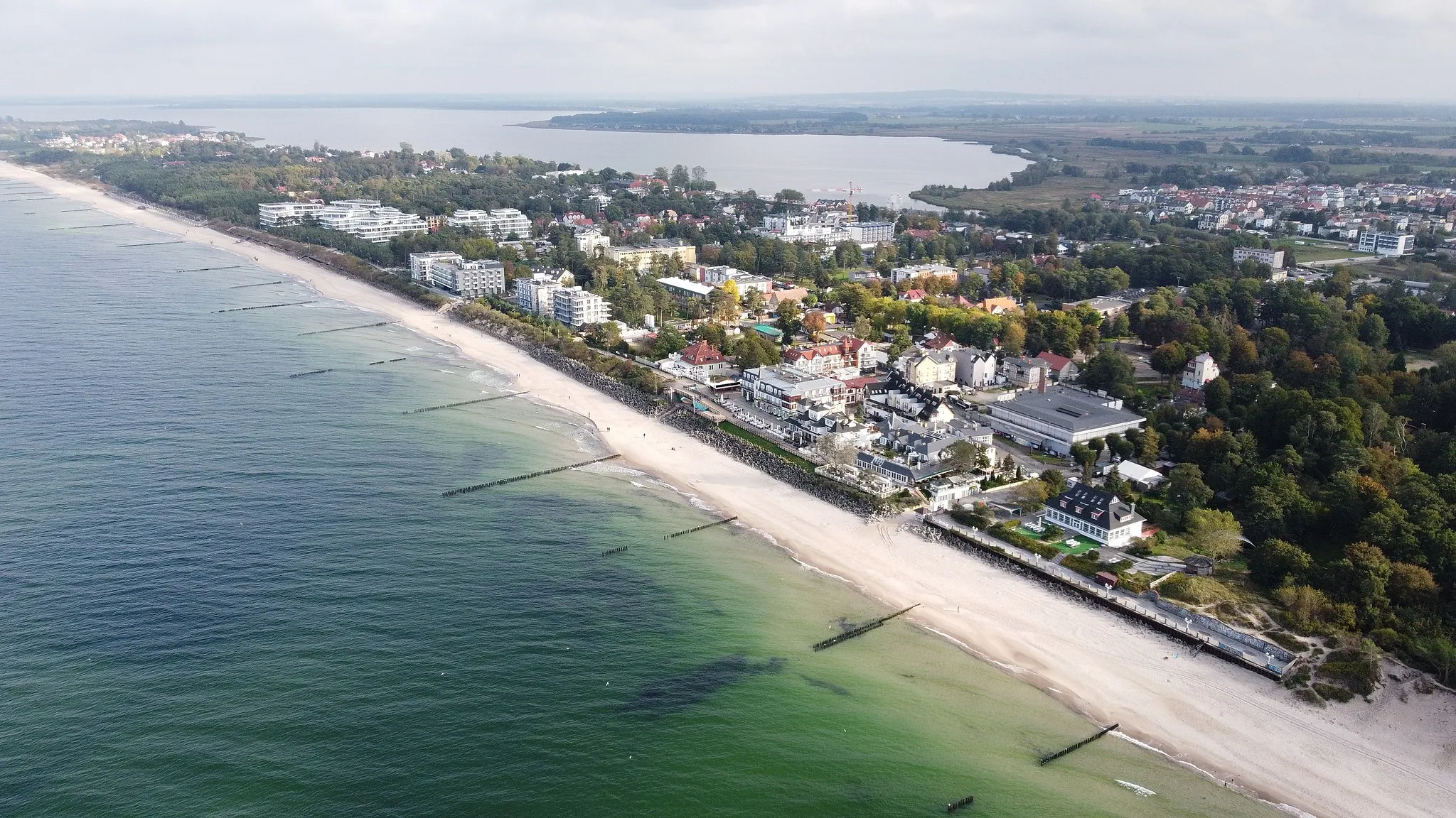 Photo showing: Mielno Poland, Aerial picture taken with drone from sea side