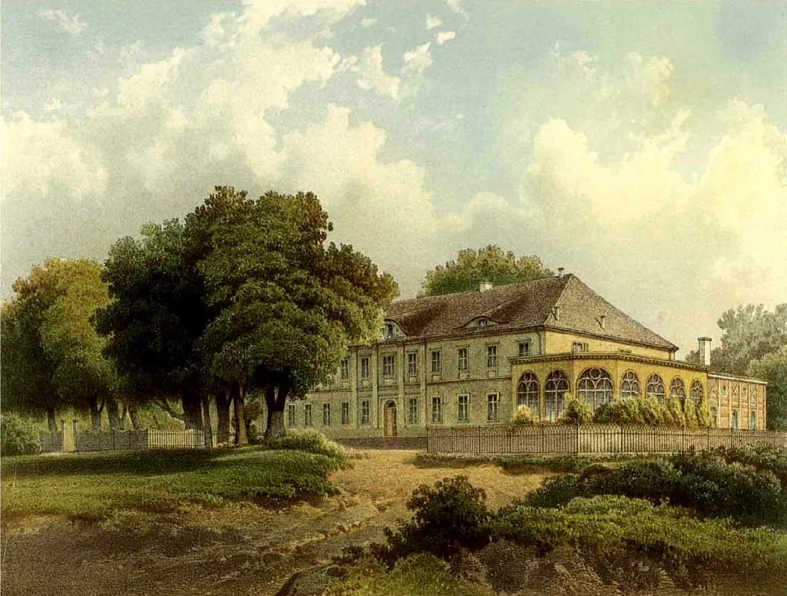 Photo showing: Schloss Kerstin, Provinz Pommern, Lithographie des 19.Jh.