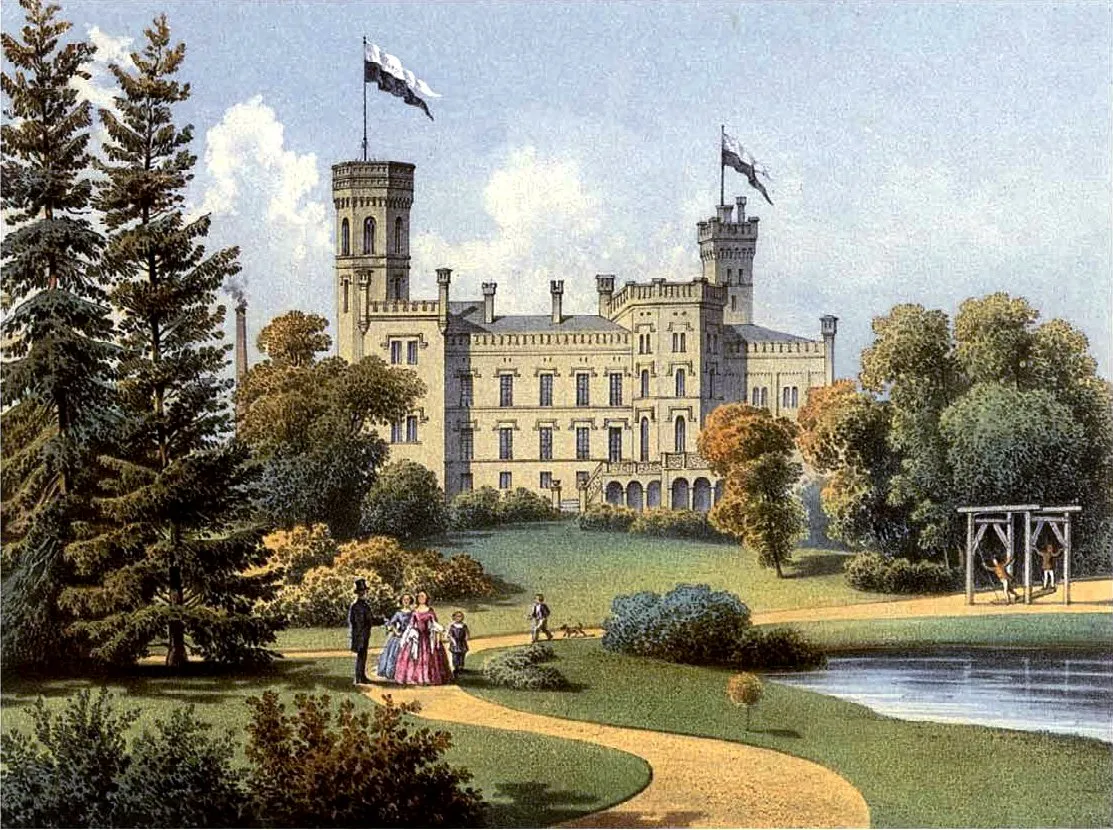 Photo showing: Schloss Schlagenthin, Kreis Arnswalde, Provinz Brandenburg, Lithografie aus dem 19. Jahrhundert
