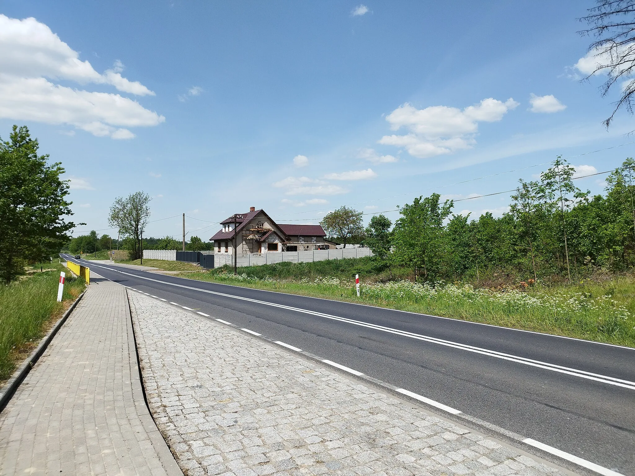 Photo showing: Wiewiecko, gmina Węgorzyno. Zabudowania przy drodze krajowej 20