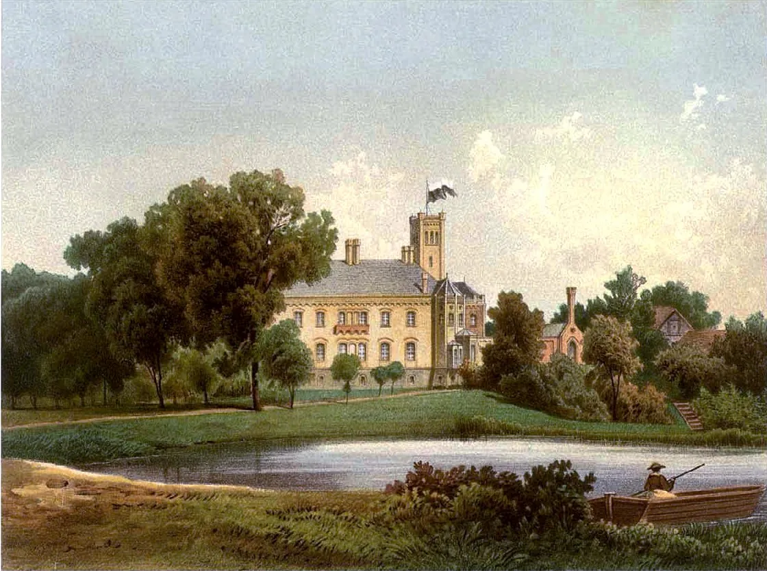 Photo showing: Gut Friedrichsdorf, Lithografie aus dem 19. Jahrhundert