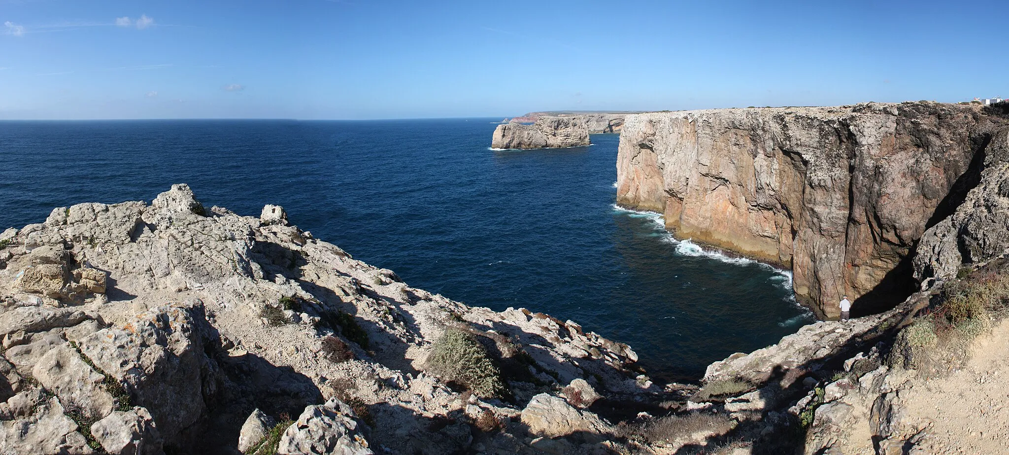 Photo showing: Steilküste bei Sagres, dem südwestlichsten Punkt Europas, Cabo de São Vicente