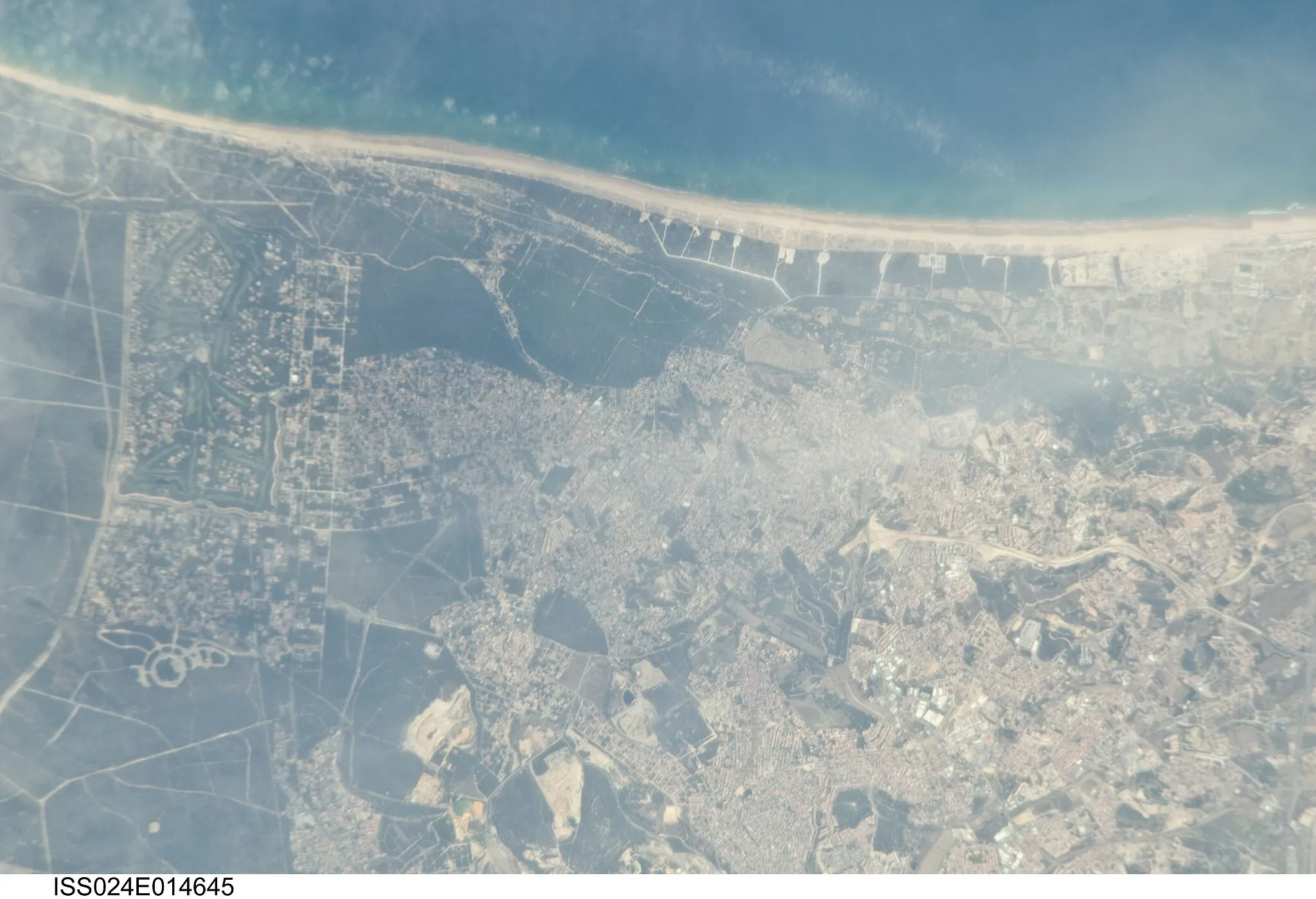 Photo showing: View of Portugal taken during ISS Expedition 24.