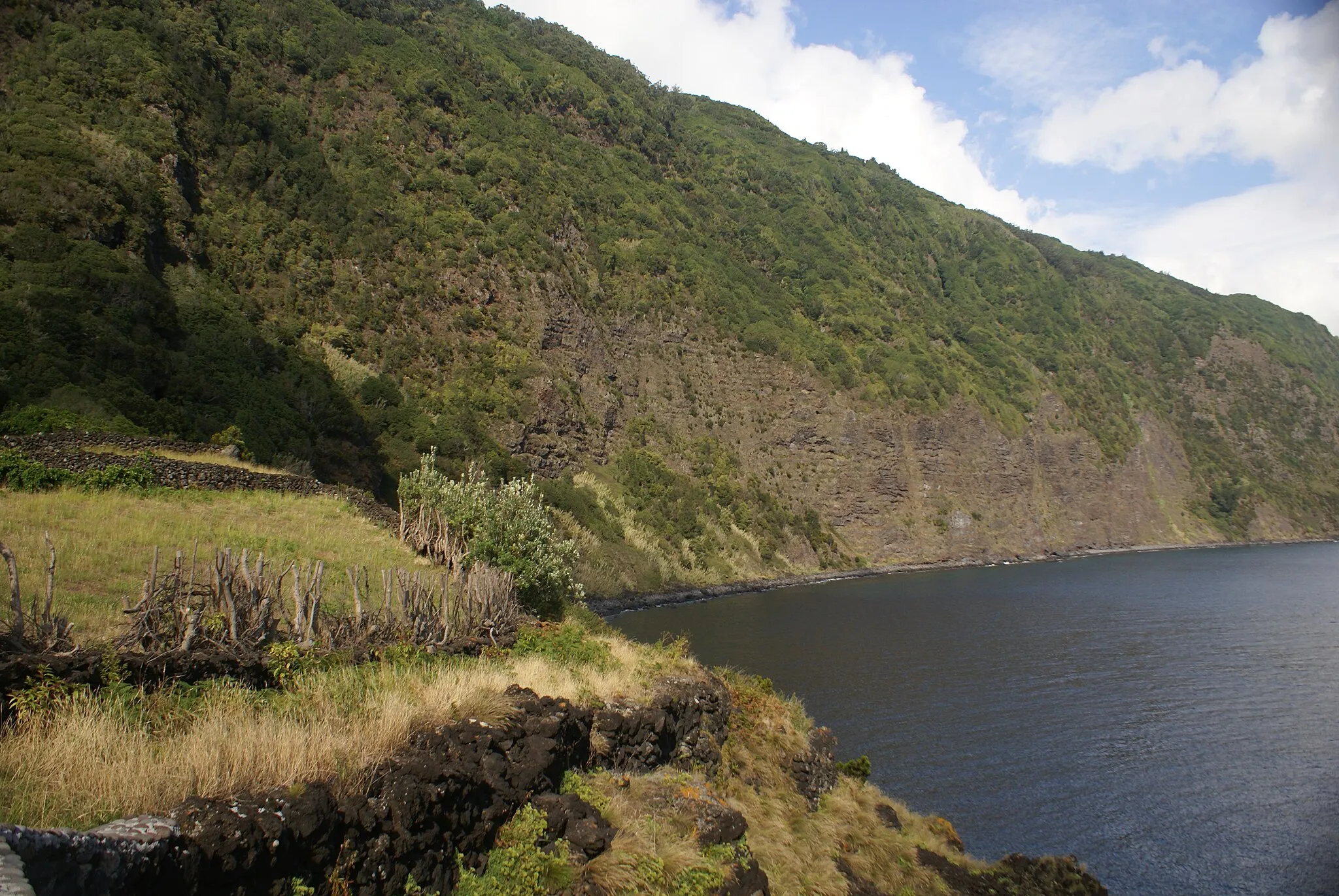 Photo showing: Fajã das Almas, falésias, Manadas,  Velas, ilha de São Jorge, Açores