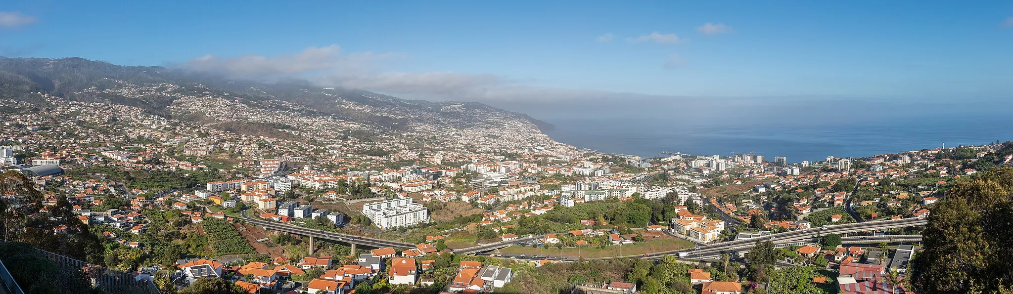 Photo showing: View of Funchal from Pico dos Barcelos, Madeira, Portugal