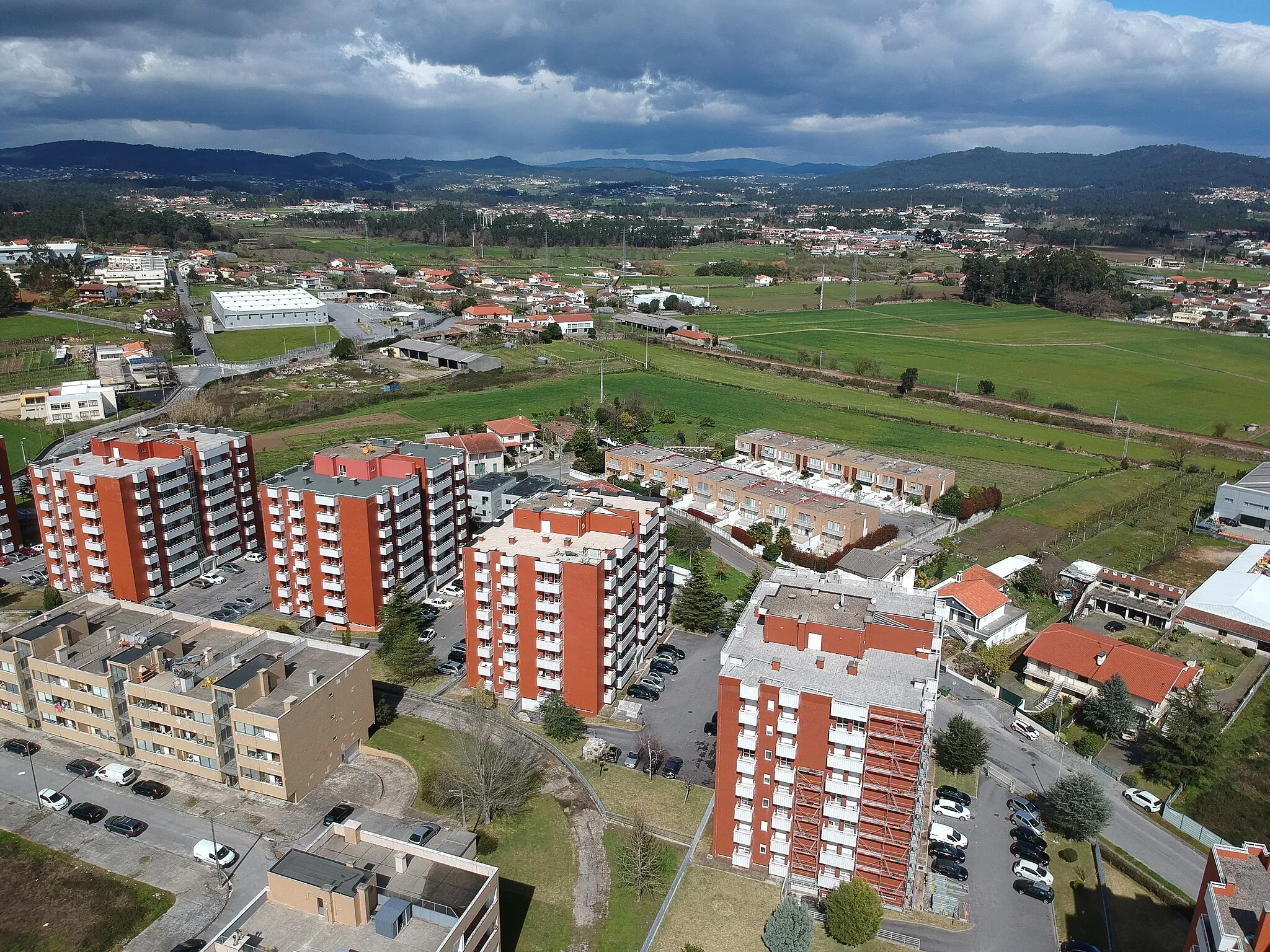 Photo showing: Aerial photograph of Vila Boa (Barcelos) Barcelos