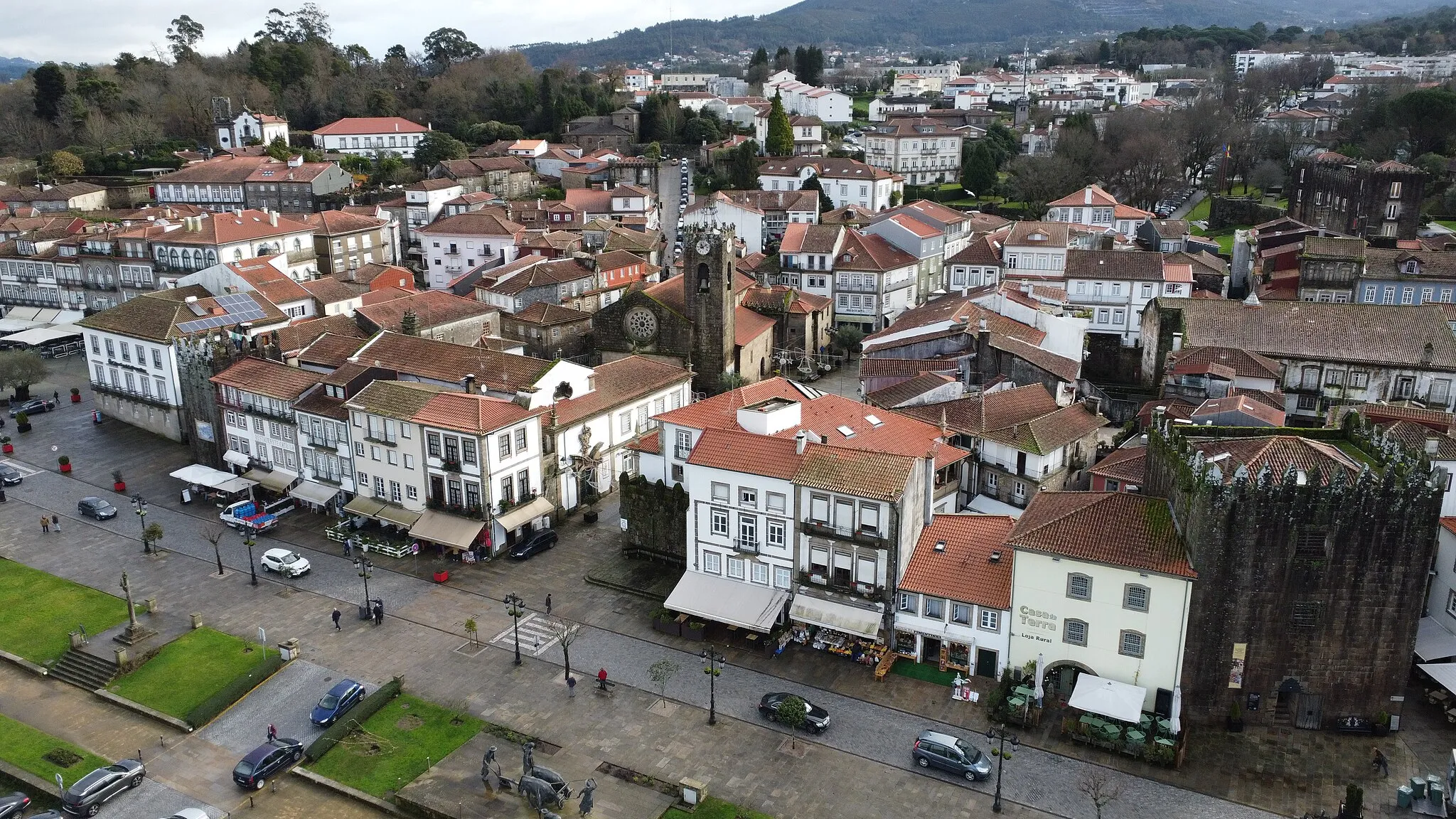 Photo showing: View of Ponte de Lima, Portugal, seen from the air.