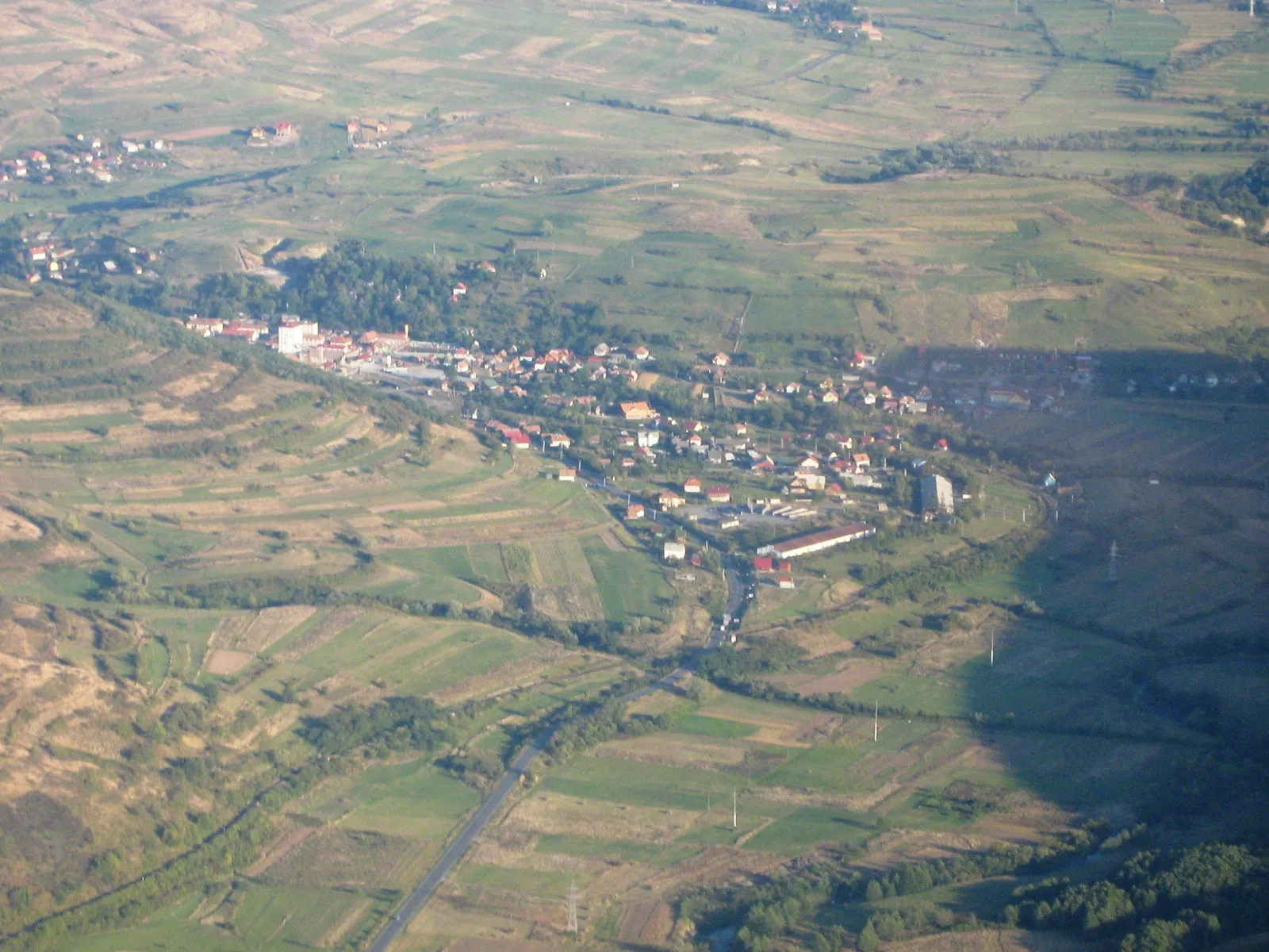 Photo showing: Aerial photo of Parajd