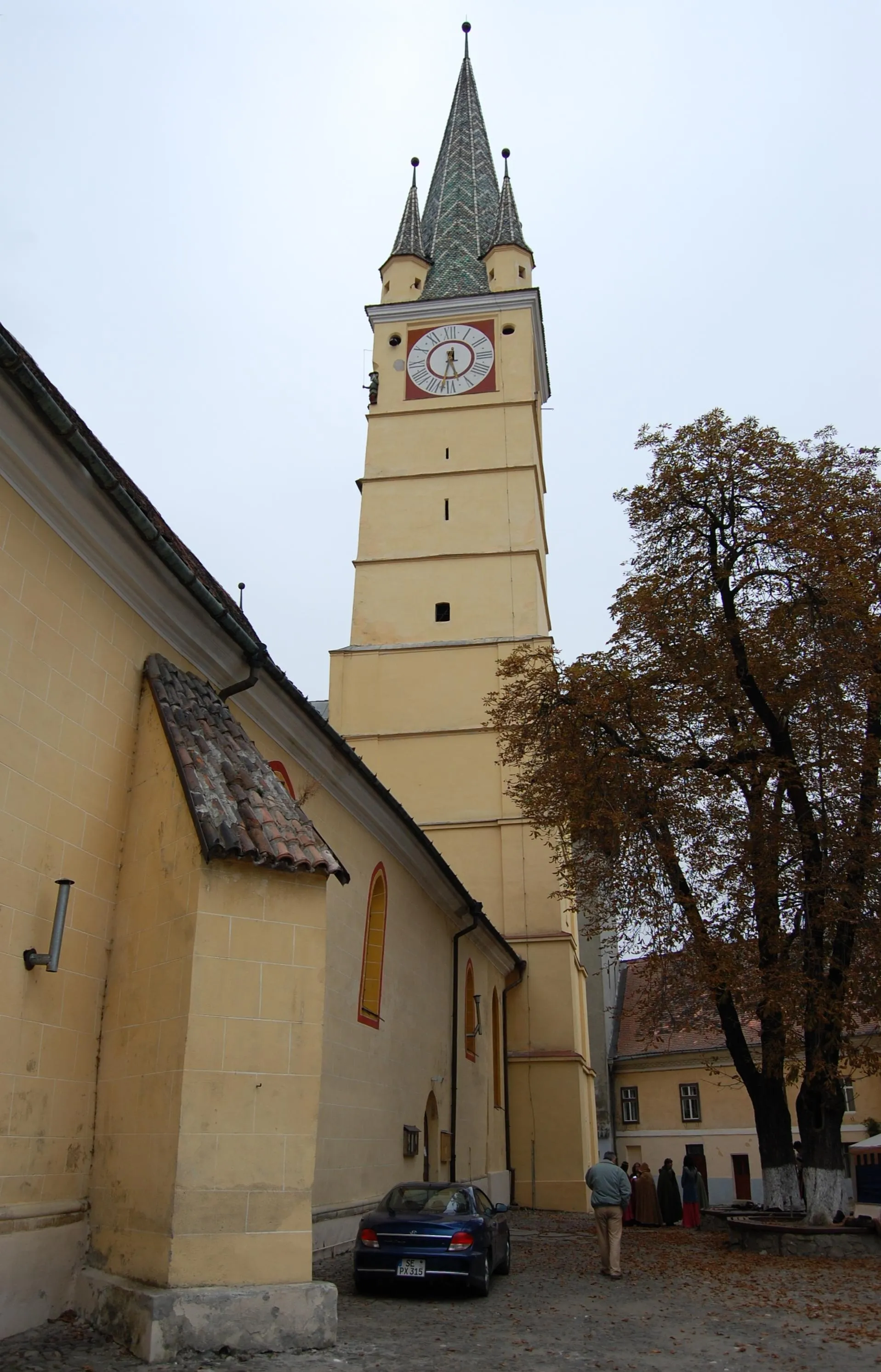 Photo showing: Medgyes - erődtemplom - a Trombitástorony  ( 68,5 méter magas )