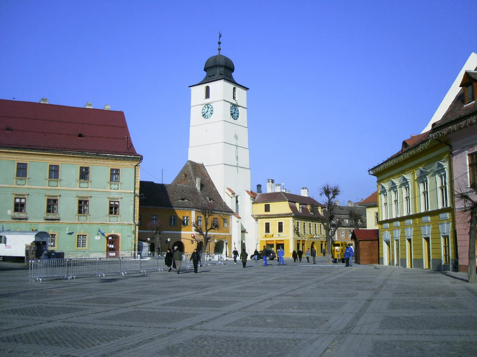 Photo showing: Der Ratturm an der Piața Mare (Großer Ring) in Sibiu (Hermannstadt).