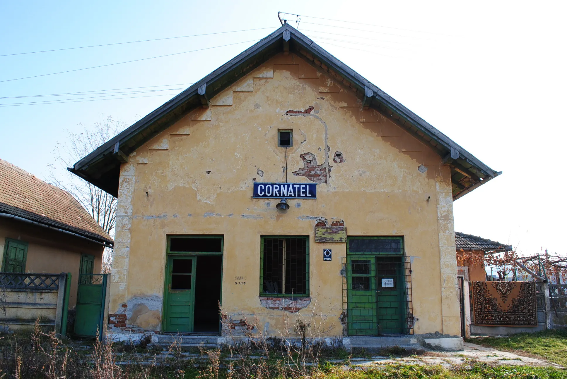Photo showing: Stația Cornățel (gară, canton, district, cântar, turn de apă), 1898 - 1910
