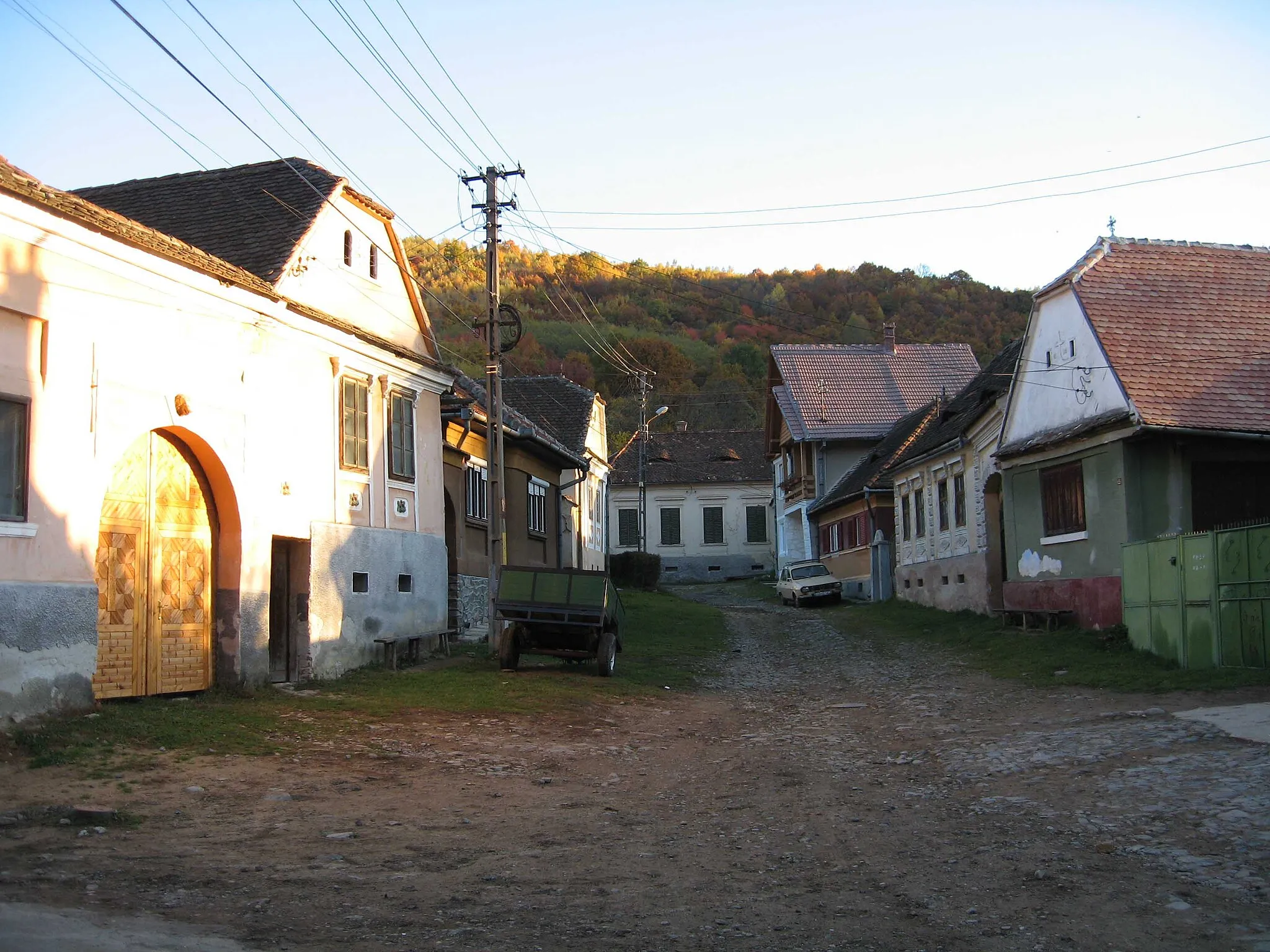 Photo showing: Sălişte - A typical village street - the approach to the church
Entirely own work, 2006, released into the public domain
