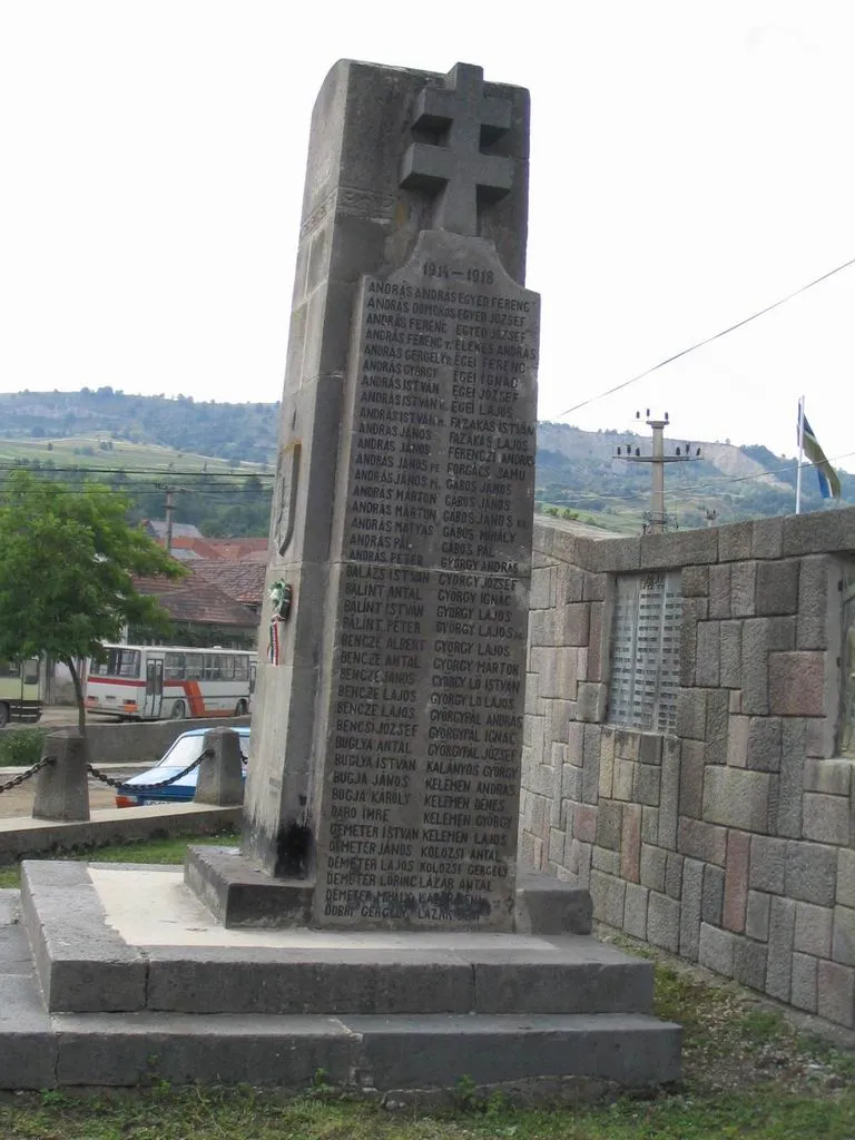 Photo showing: Lövéte - emlékmű, az I. világháborúban elesettek neveivel