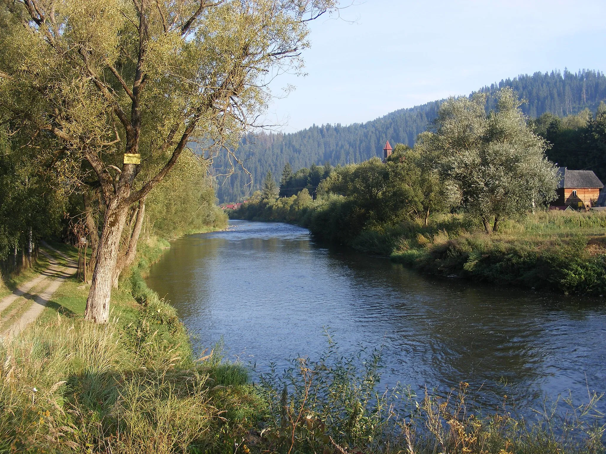 Photo showing: The Mureș river near Neagra.