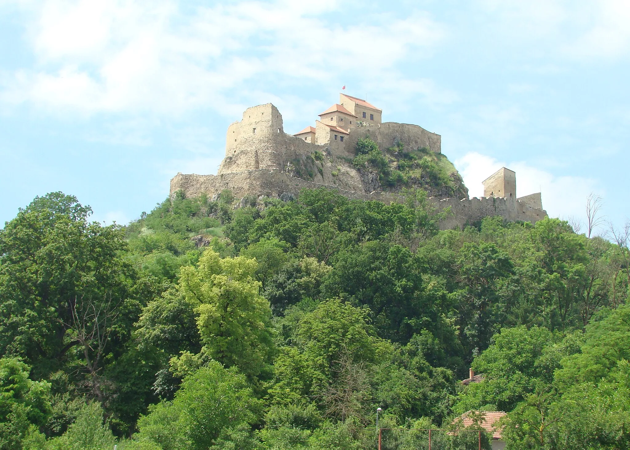 Photo showing: Cetatea Rupea (Cetatea Cohalmului), oraș Rupea, la vest de localitate, pe Dealul Cohalmului	       sec. XIV - XVII