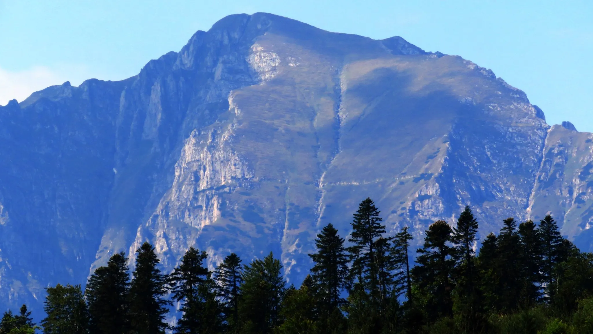 Photo showing: Vedere din Predeal - varful Bucsoiu din muntii Bucegi