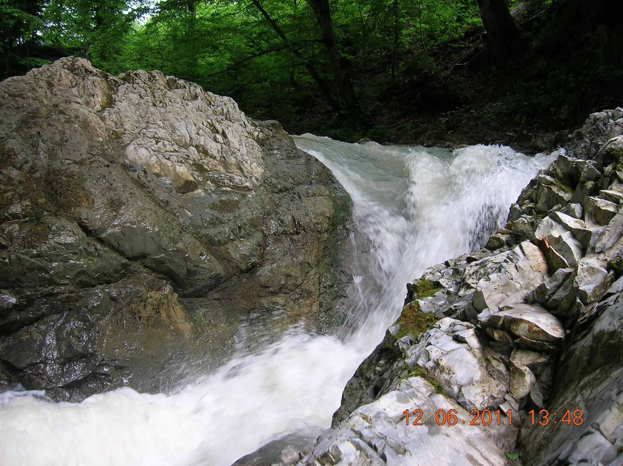 Photo showing: Munţii Tarcăului (Carpaţii Orientali, România)-Cascada Duras