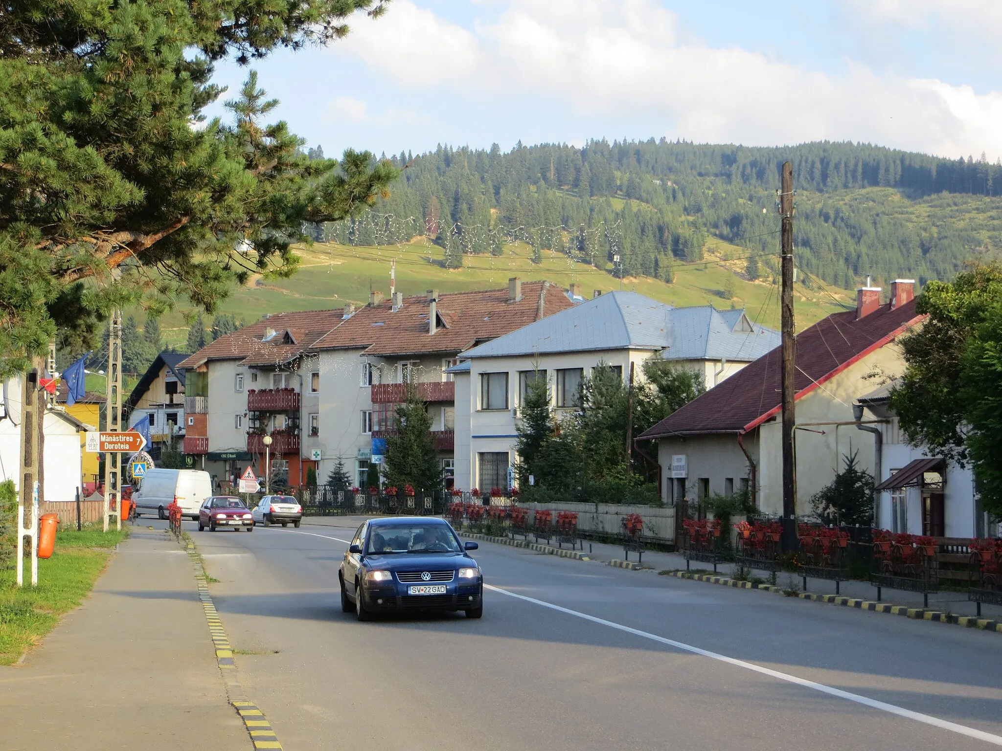 Photo showing: Centrul orașului Frasin, județul Suceava, România.