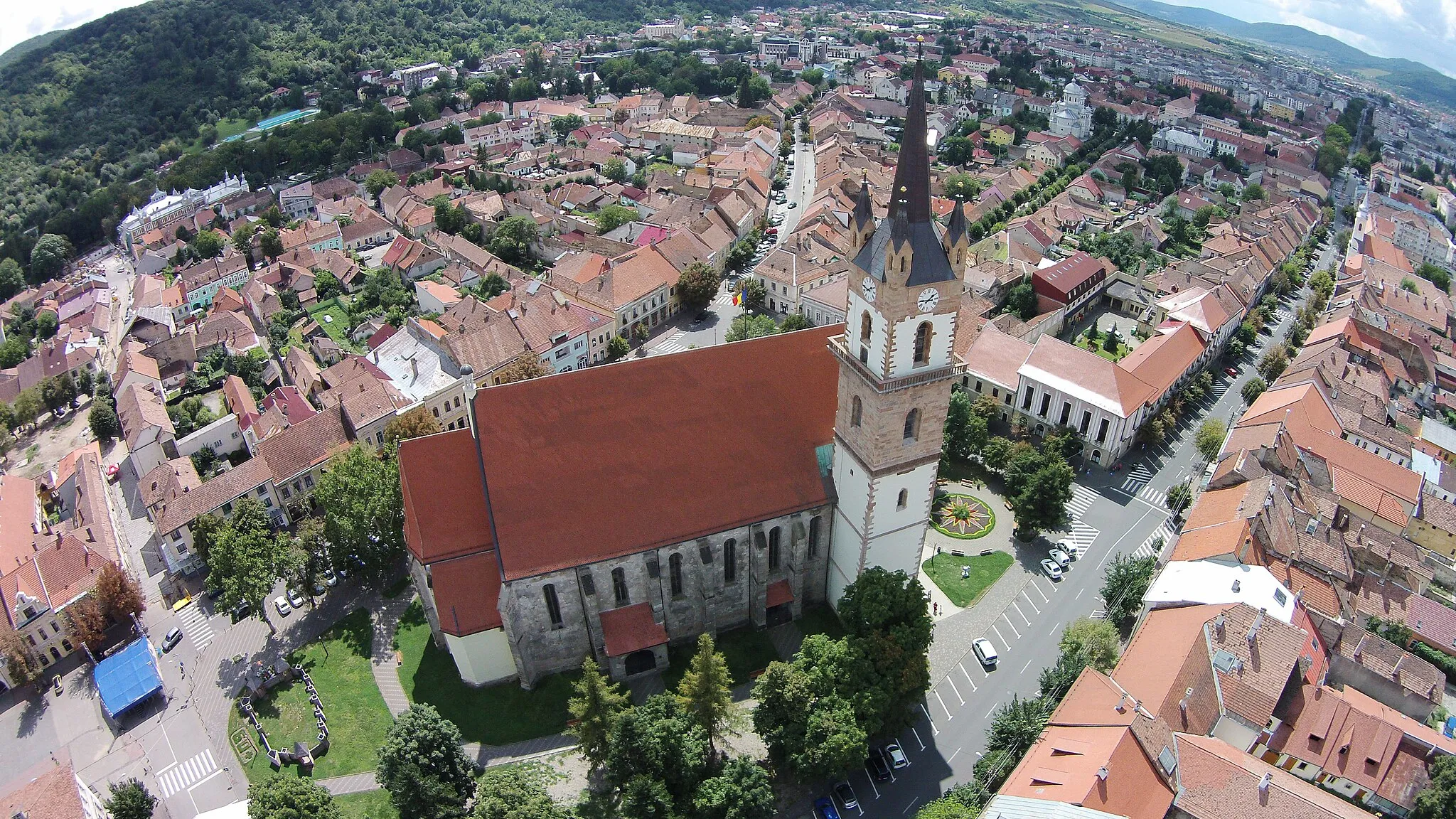 Photo showing: Biserica evanghelică.C.A-vedere aeriana