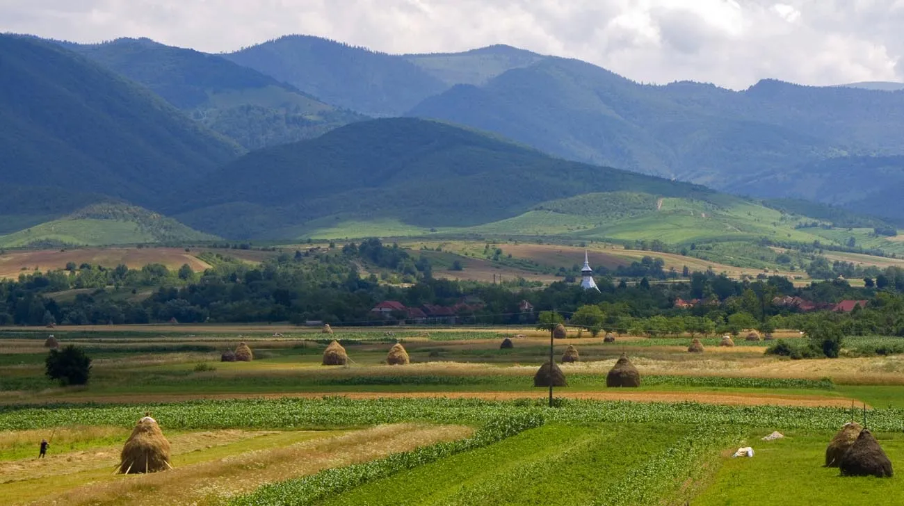 Photo showing: Perspectivă spre Brădet, Bihor, din turnul bisericii noi din Stânceşti.