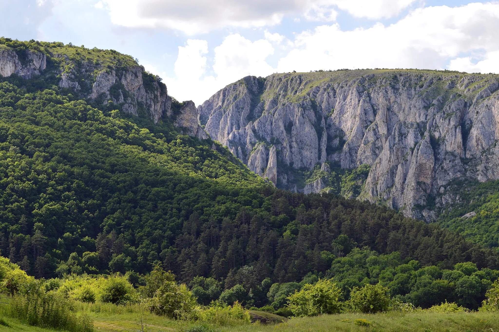 Photo showing: View of the Turda gorge from the eastern approach, Romania, 2017