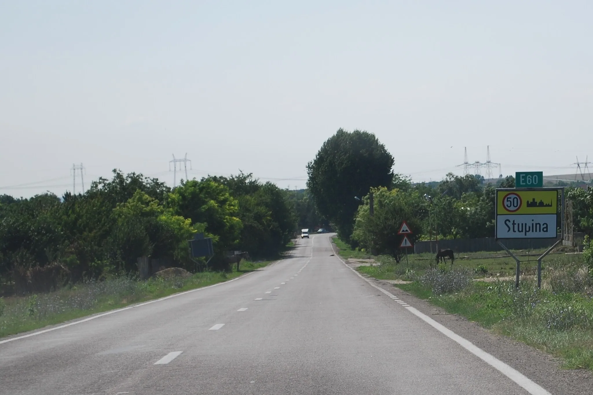 Photo showing: DN2A in Romania entering the village of Stupina, Constanţa County