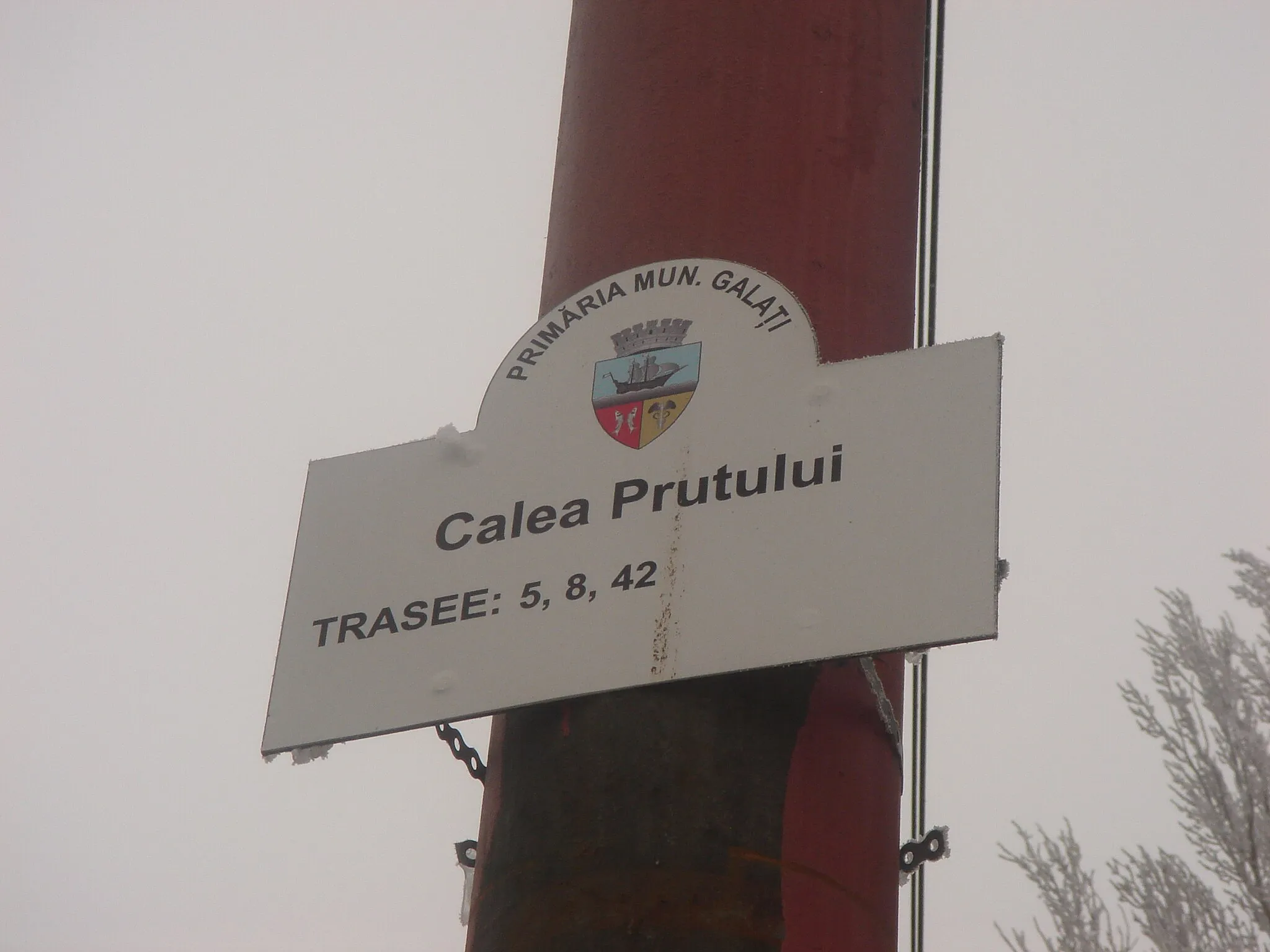 Photo showing: Informative board for the routes in galati