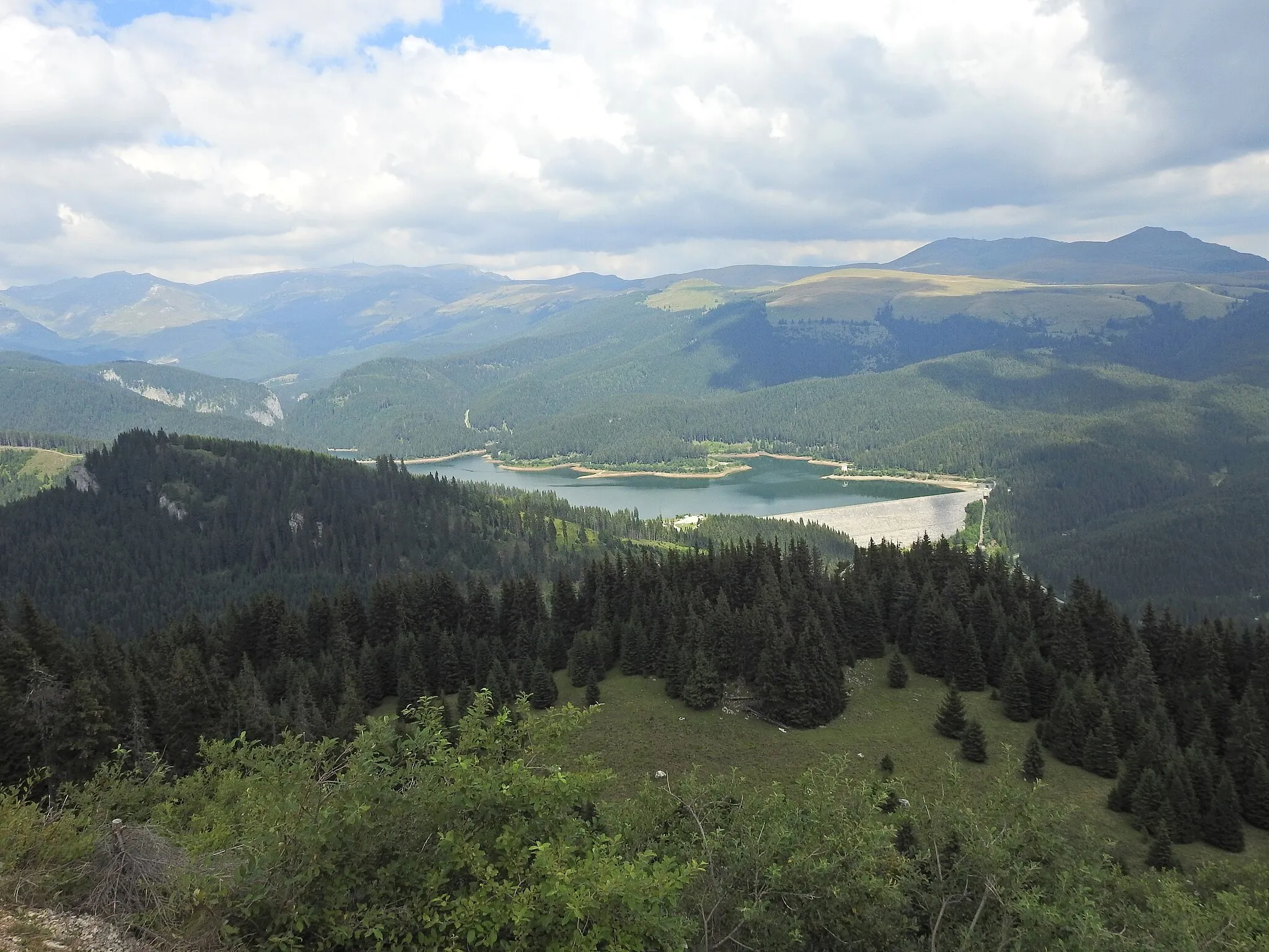 Photo showing: Bolboci lake, view form Podu cu Florile