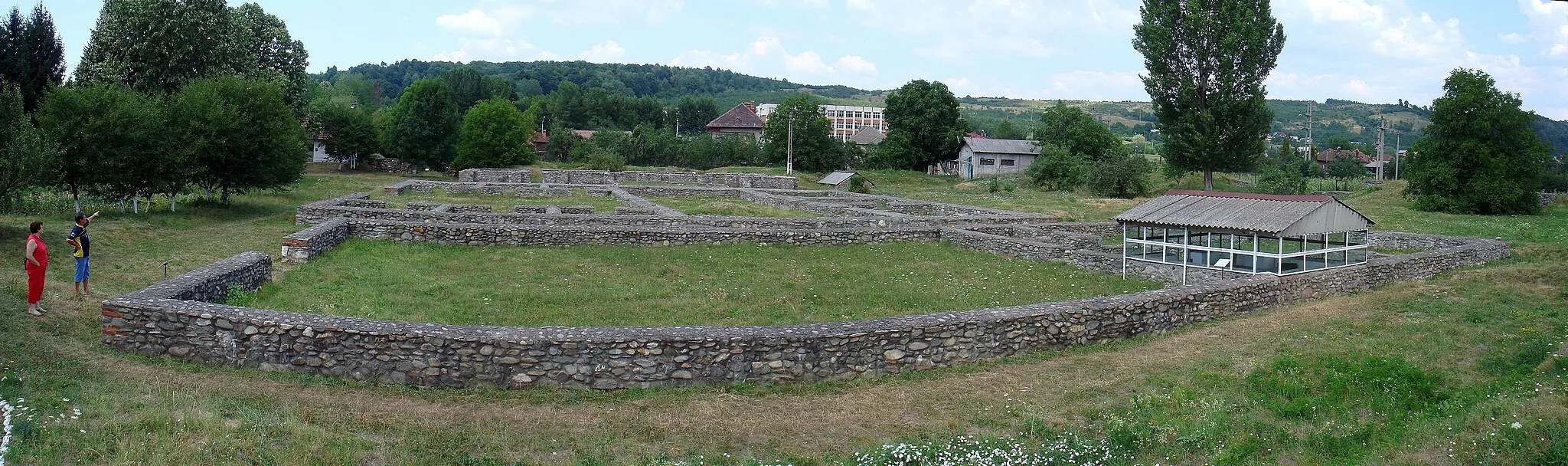 Photo showing: Panoramic view of castra Jidova, Argeș County, Romania