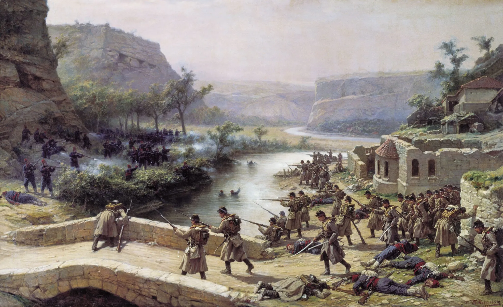 Photo showing: Fight near Ivanovo Chiflik on 2nd October 1877 (Russo-Turkish War)
