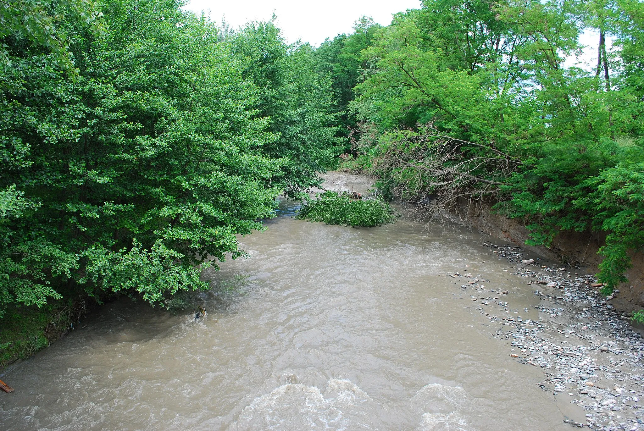 Photo showing: Topolog river in Romania near Cepari Ungureni, Argeş County