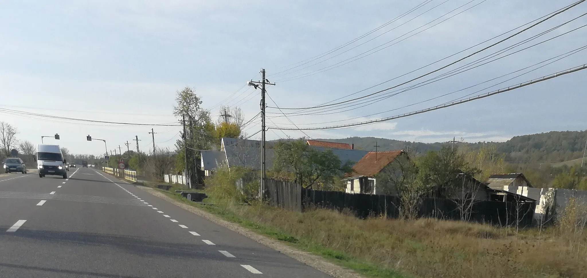 Photo showing: Romanian national road DN65 in Jugastru, Butoiești commune, Mehedinți County, Romania
