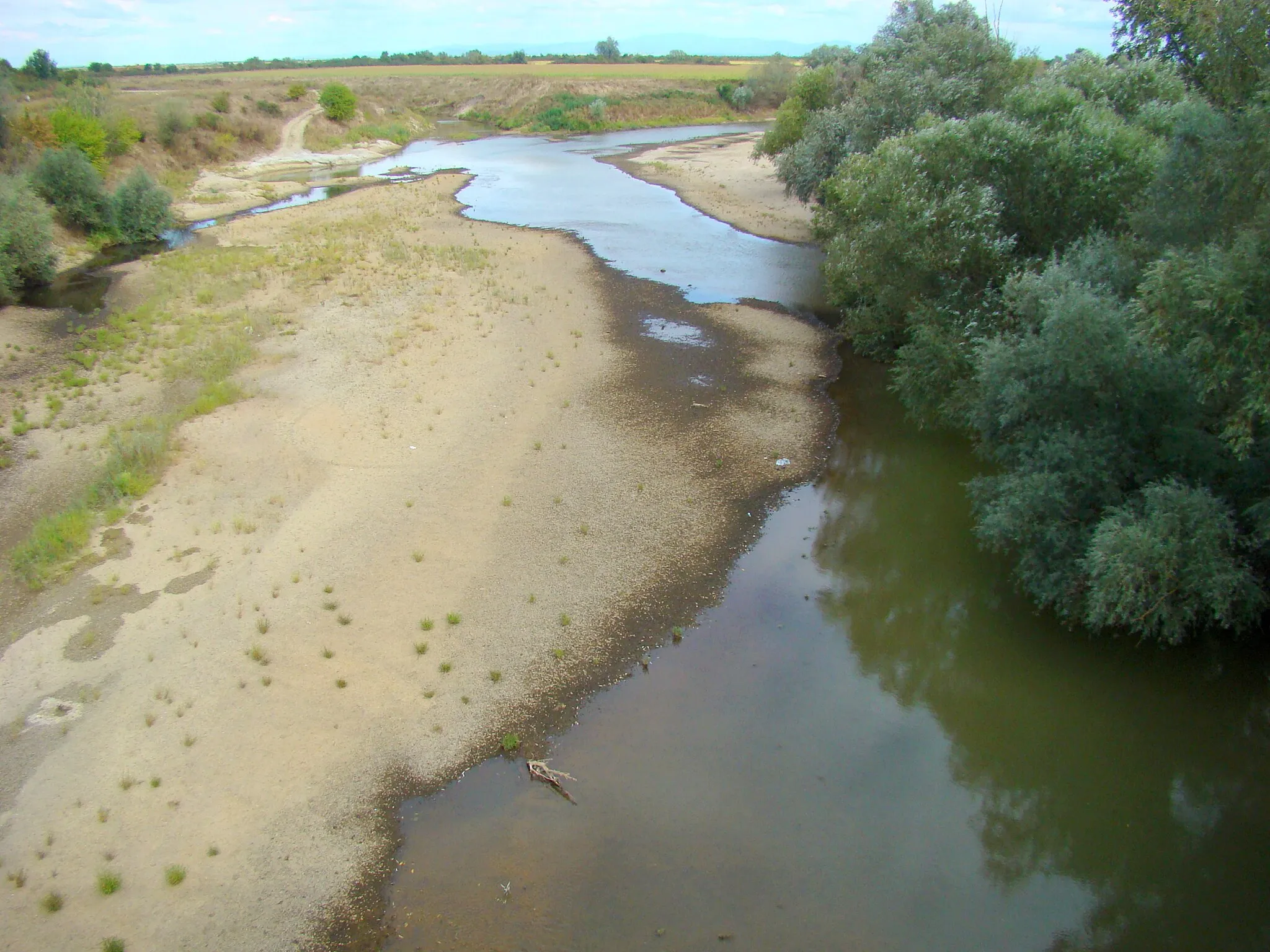 Photo showing: Timiș River near Hezeriș, Timiș County, Romania