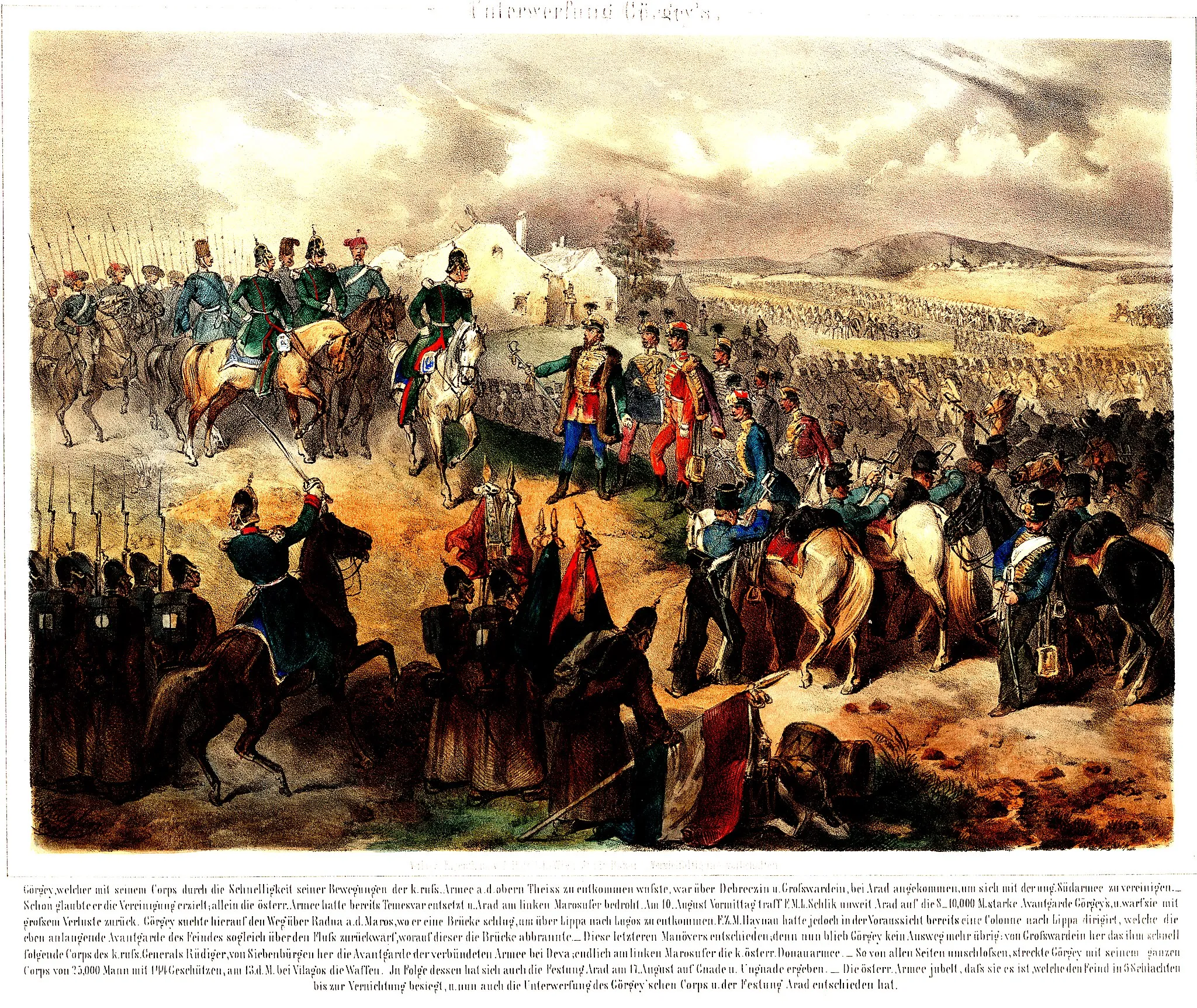 Photo showing: A világosi fegyverletétel az 1848–49-es forradalom és szabadságharc végét jelentette