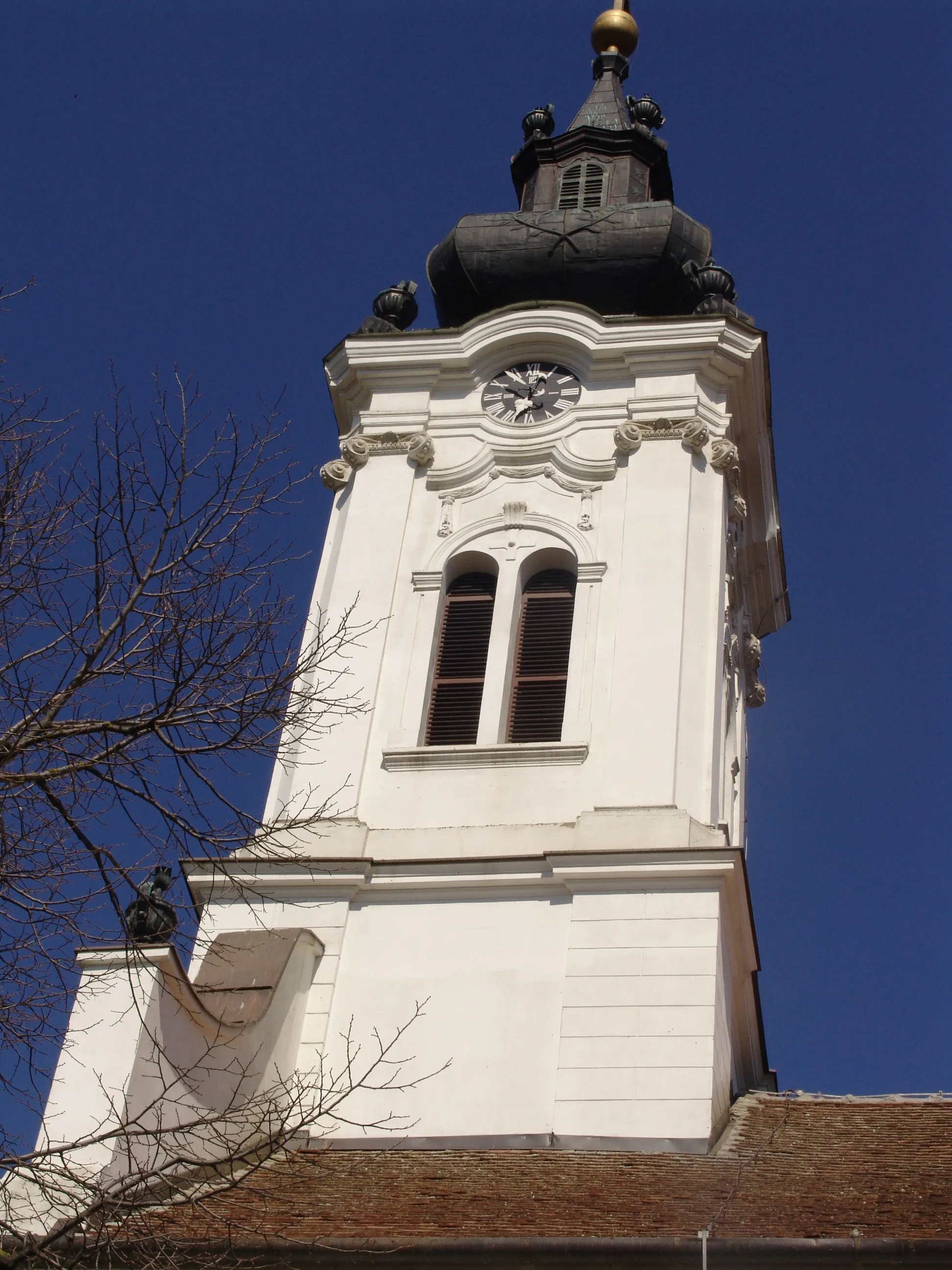 Photo showing: Serbian Orthodox church of Transfiguration of the Lord  in Elemir - bell tower