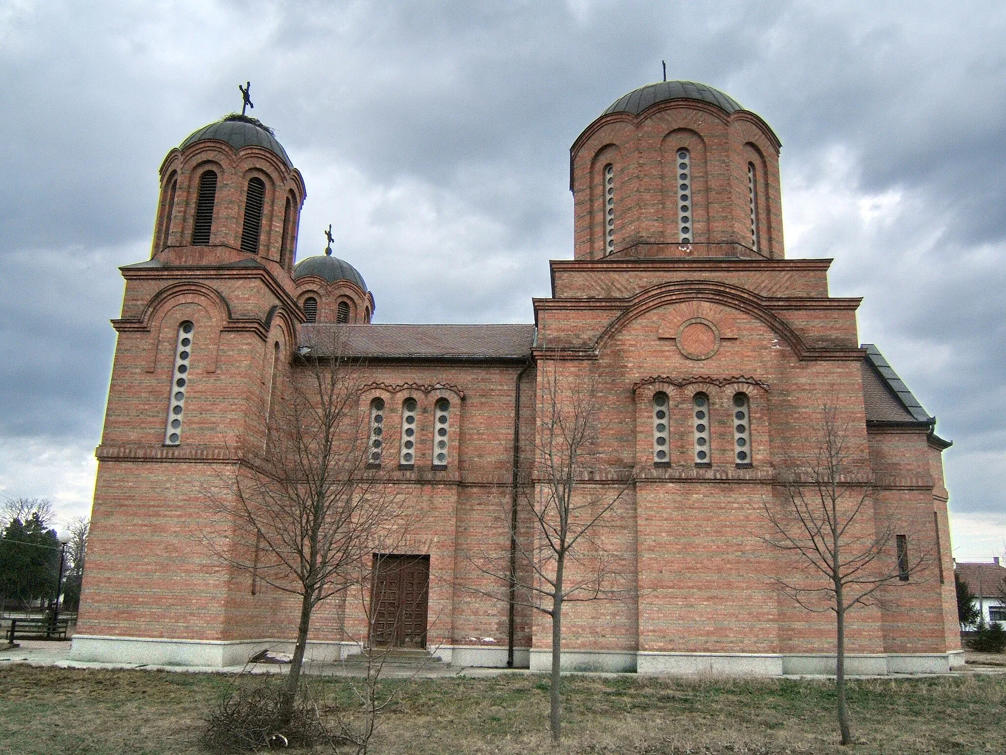 Photo showing: Serbian Orthodox church in Stajićevo - southern facade