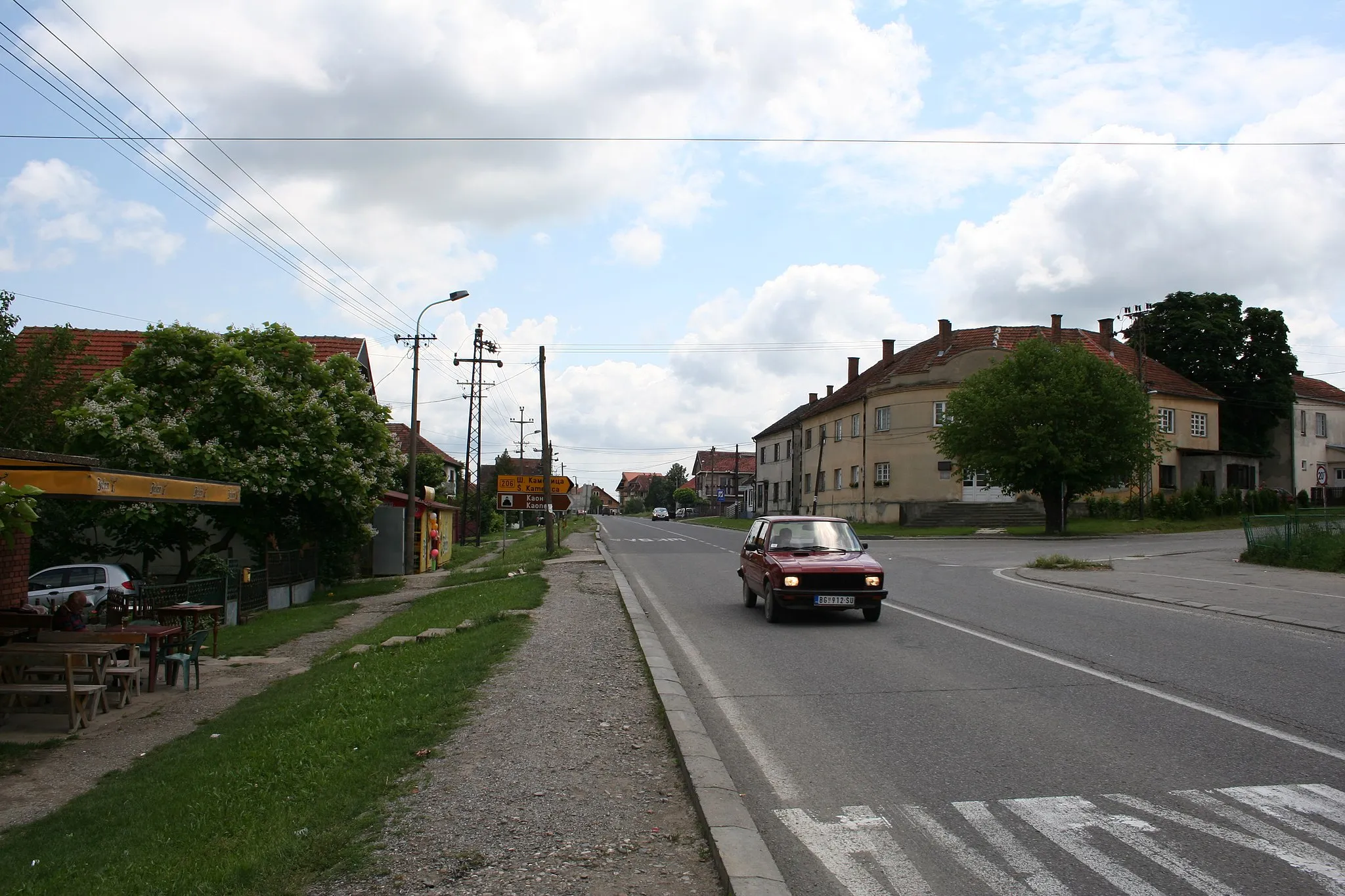 Photo showing: Centar sela i regionalni put Šabac-Valjevo, Draginje opština Koceljeva