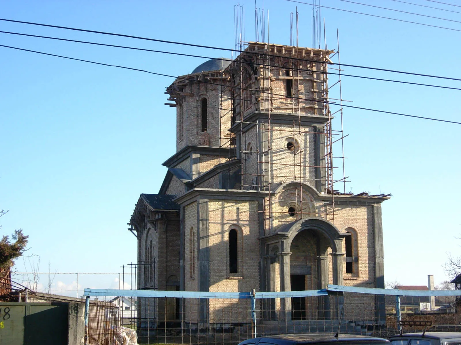 Photo showing: The new Orthodox church under construction in Nova Pazova.
