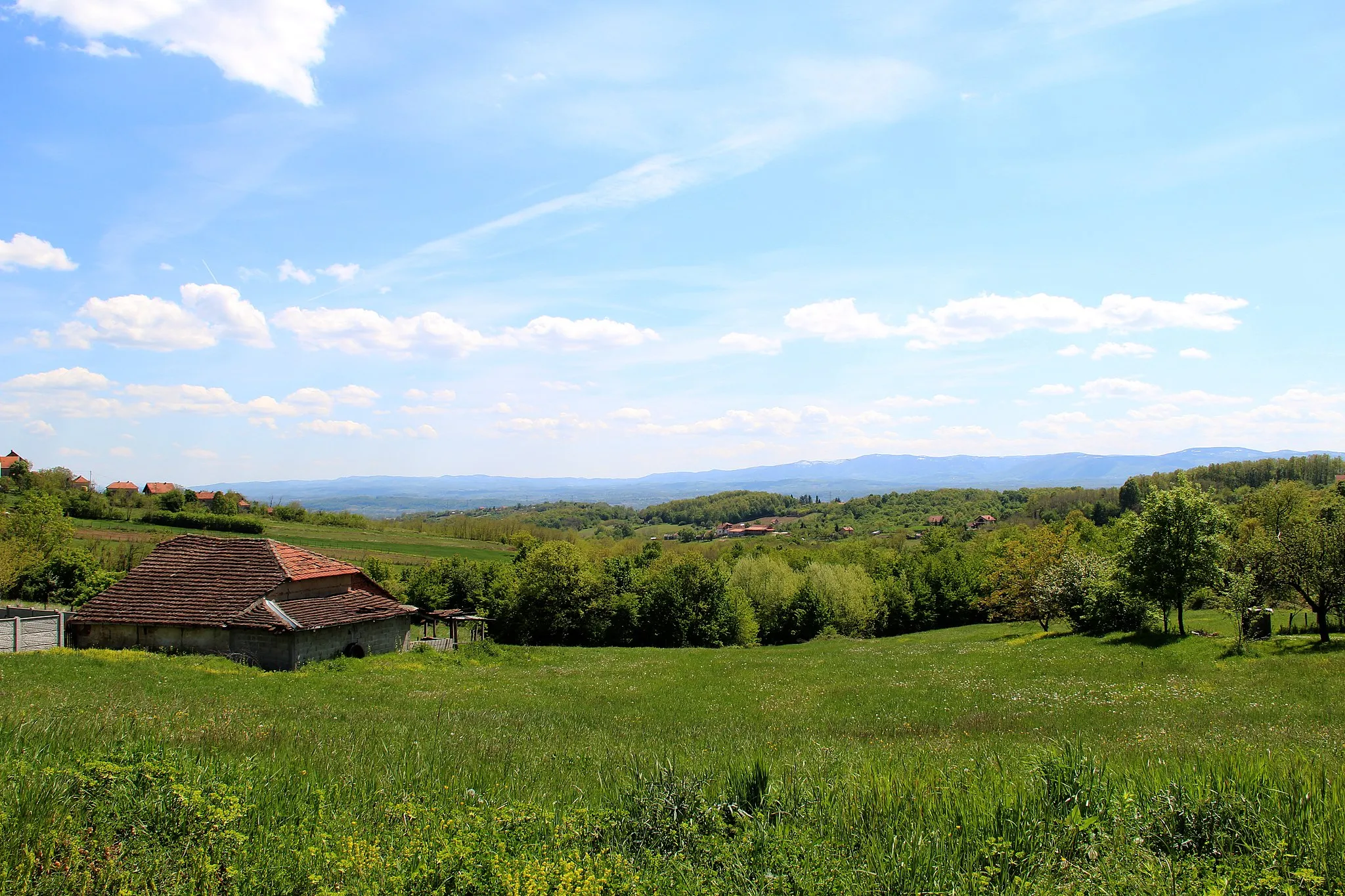Photo showing: village - Municipality of Valjevo - Western Serbia - Panorama 5 -  view of the Valjevo mountains