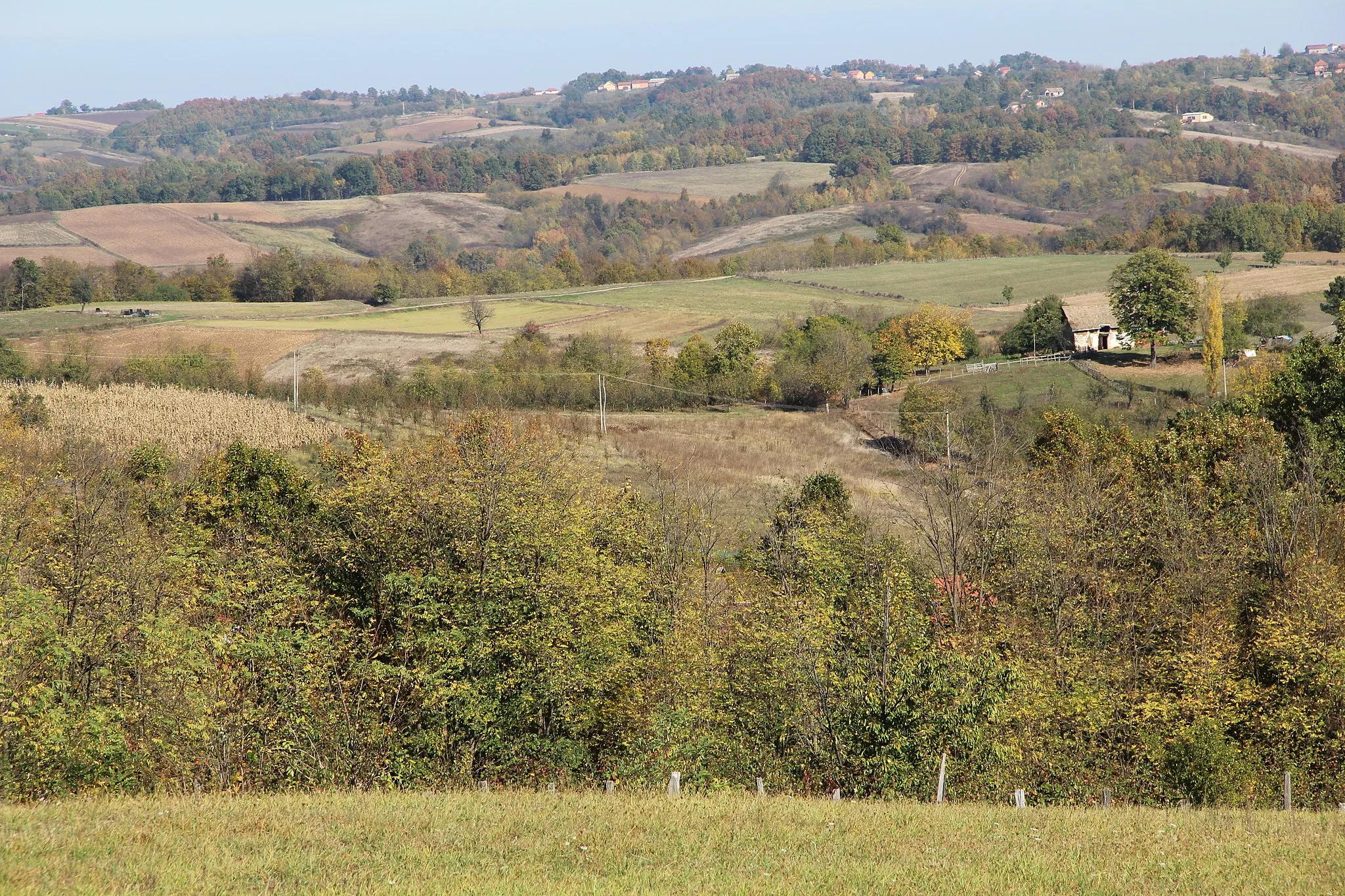 Photo showing: Gornje Crniljevo village - Municipality of Osečina - Western Serbia - Panorama 6