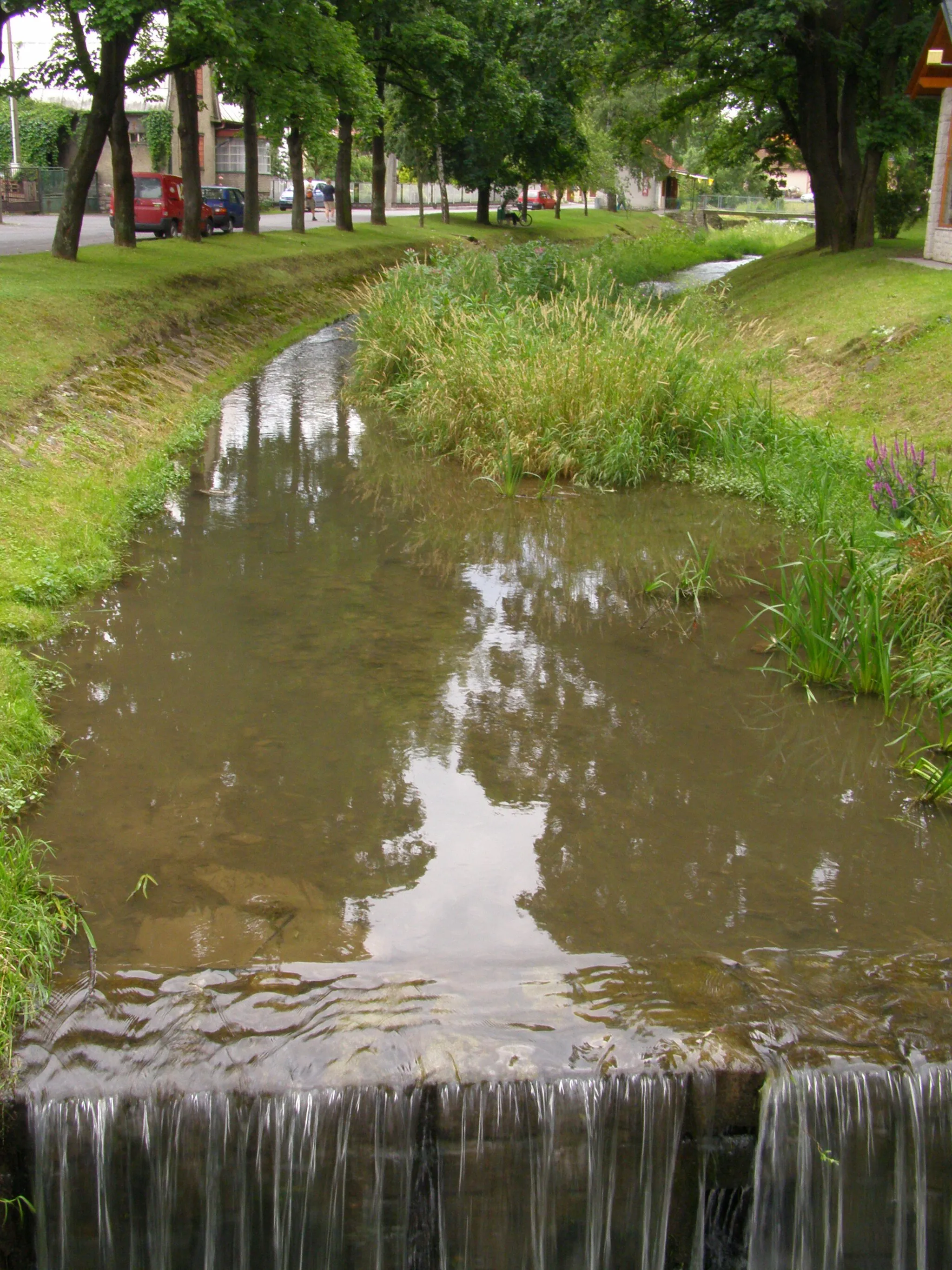 Photo showing: Ondřejnice protékající obcí Kozlovice