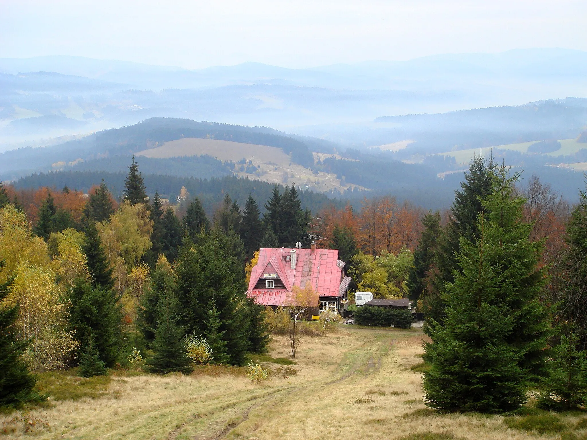 Photo showing: View from Girová in southeast direction (Moravian-Silesian Region, Czech Republic).